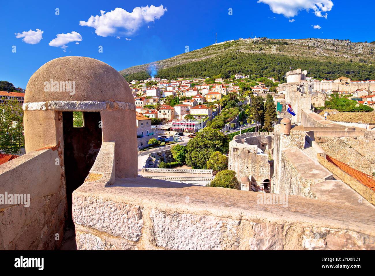 Blick von der Stadtmauer von Dubrovnik Stockfoto