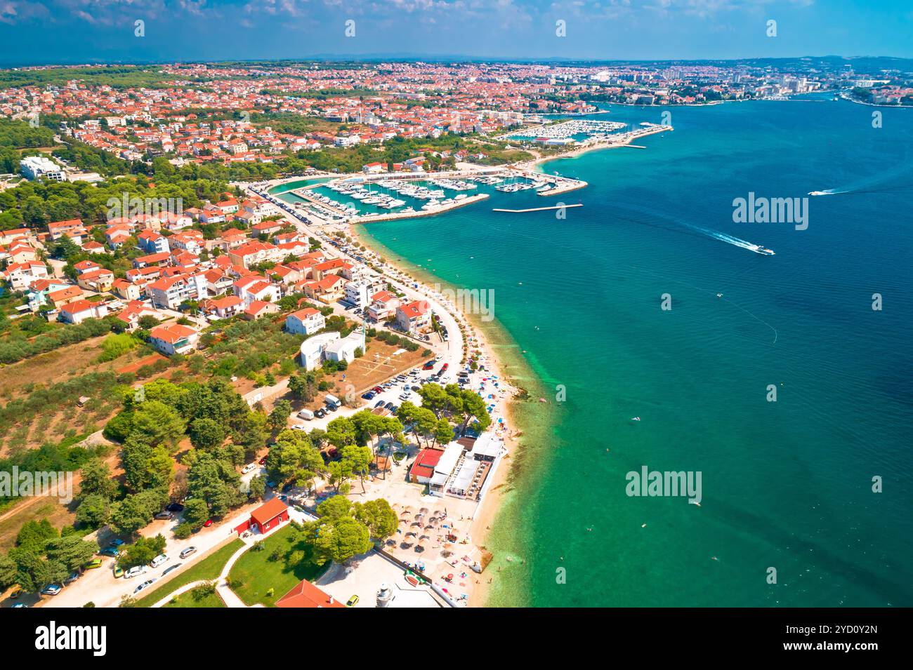 Die Stadt Zadar hat einen Blick auf den Sommer Stockfoto