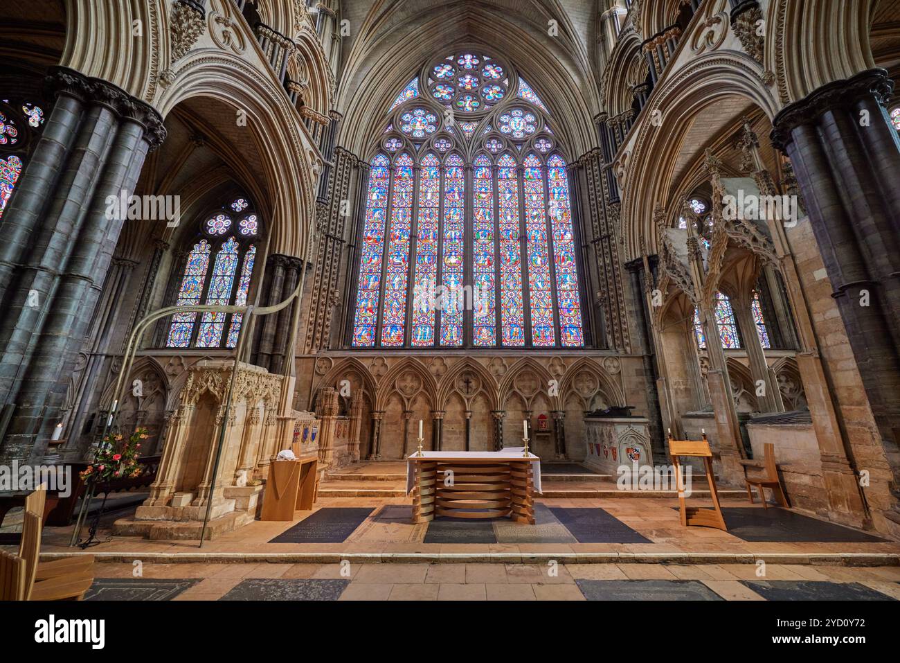 ©Phil Crow 2024 www.philcrow.comLincoln Cathedral Engelschor wurde zwischen 1250 und 1280 erbaut Bildnachweis ©Phil Crow Stockfoto