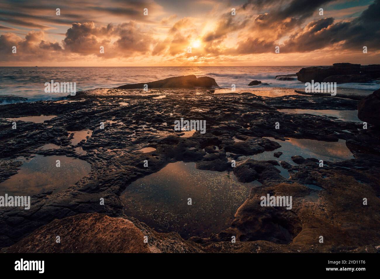 Morgensonnenaufgang von Cape Banks Küste Sydney Stockfoto