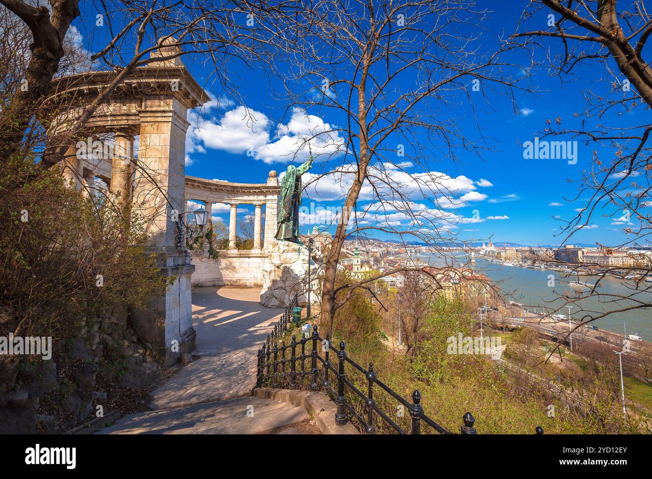 Saint-Gerard-Denkmal und Blick auf die Stadt Budapest Stockfoto