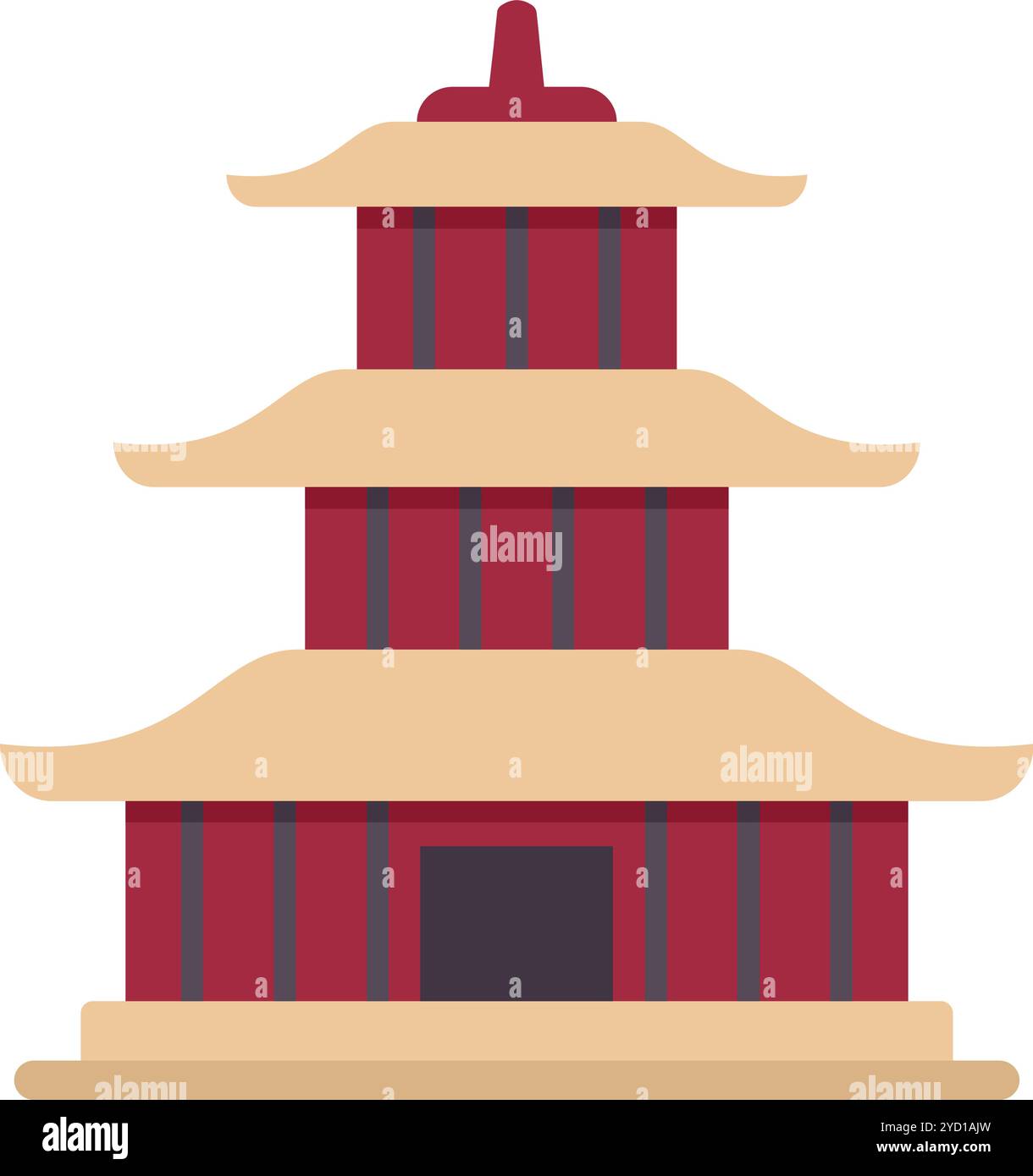 Diese Illustration zeigt eine traditionelle asiatische Pagode, die ihren einzigartigen architektonischen Stil unterstreicht Stock Vektor