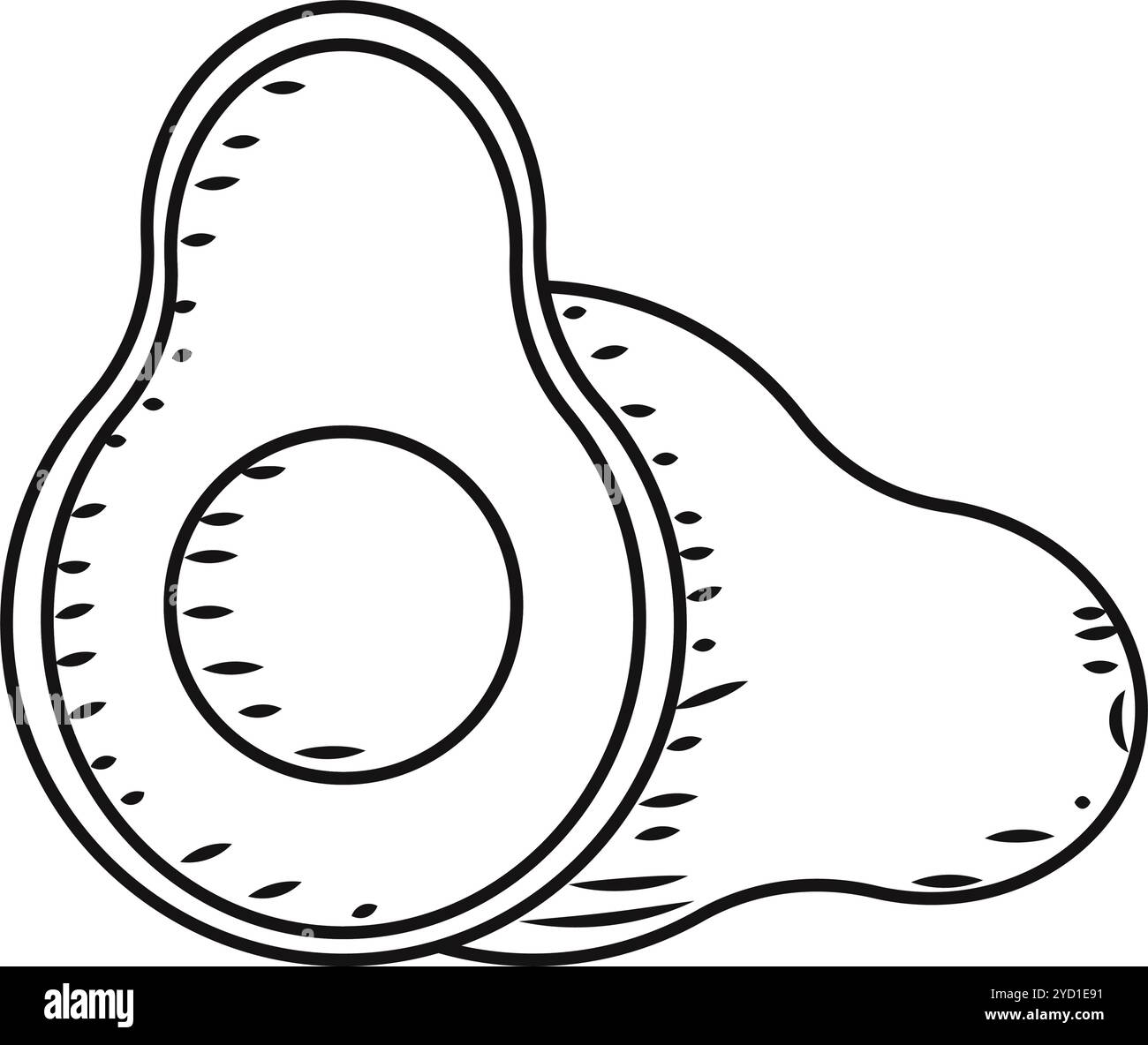 Handgezeichnetes Avocado-Symbol, das mexikanische Lebensmittel-Vektor darstellt Stock Vektor