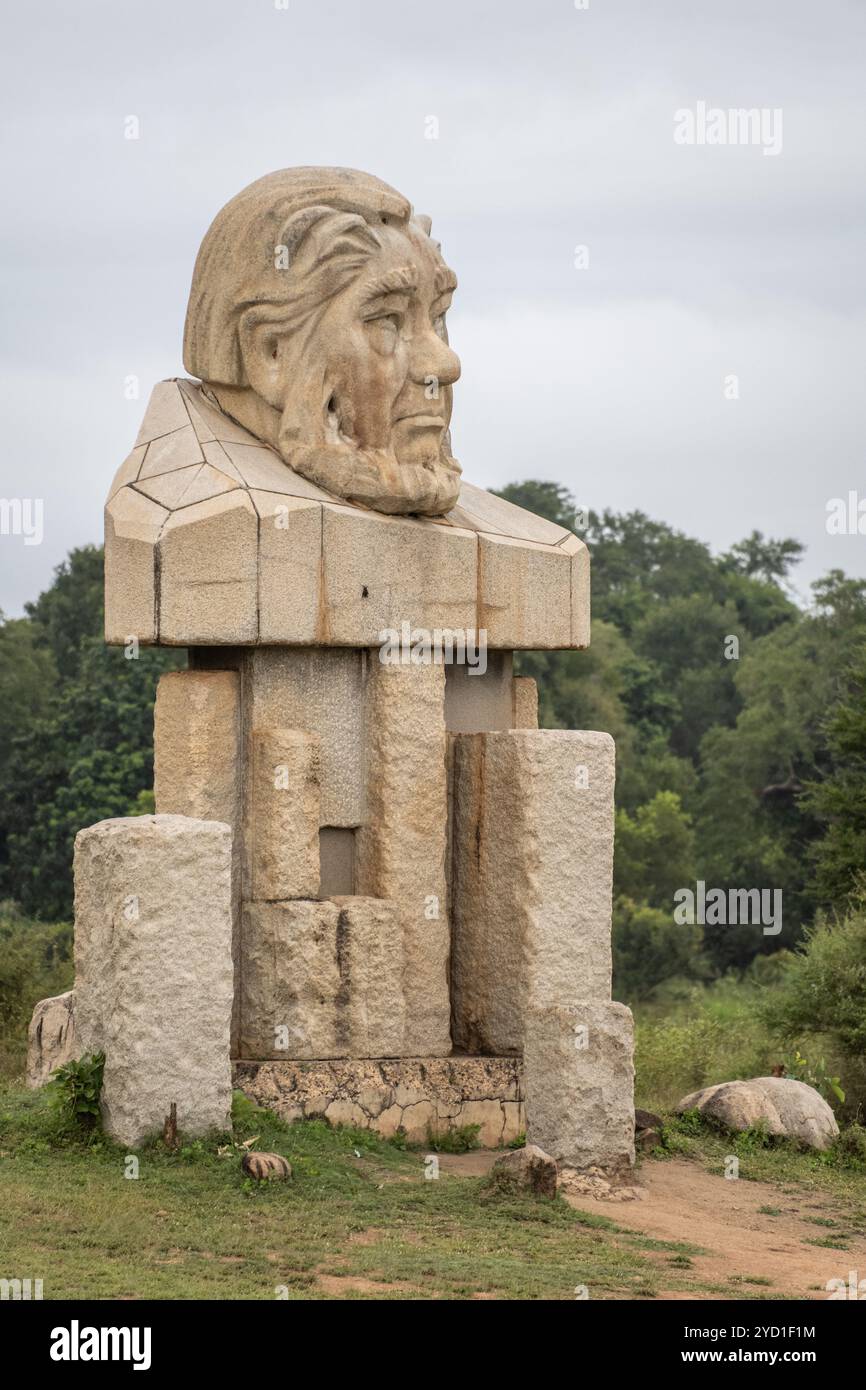 Paul Kruger-Statue in der Nähe des Eingangs zum Kruger-Nationalpark in Südafrika Stockfoto