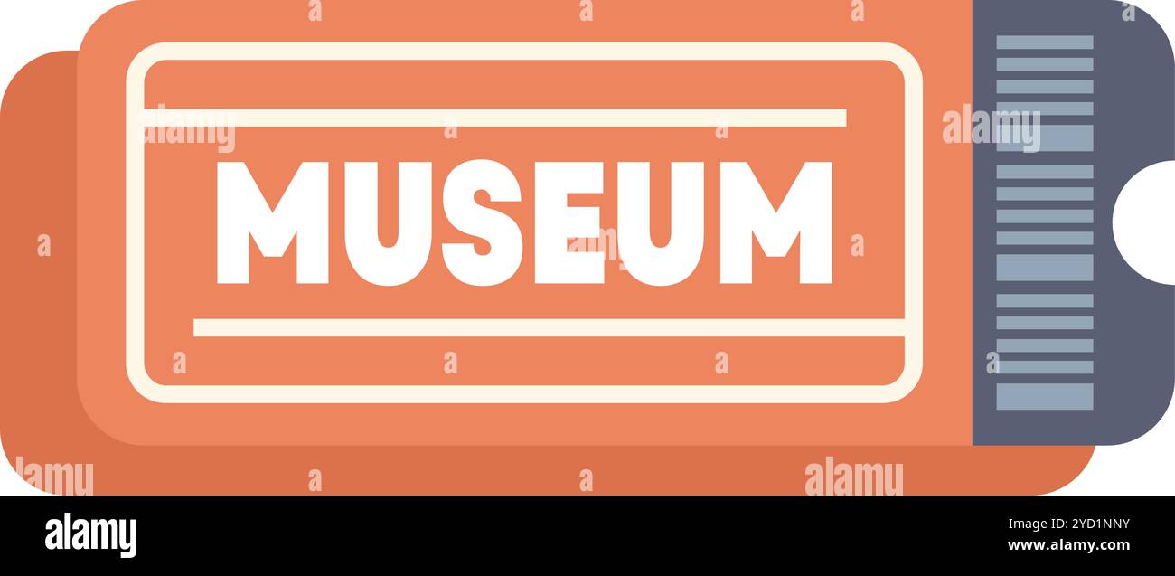 Einfaches Symbol eines orangen Museums, das Zugang zu Kunst und Geschichte gewährt Stock Vektor