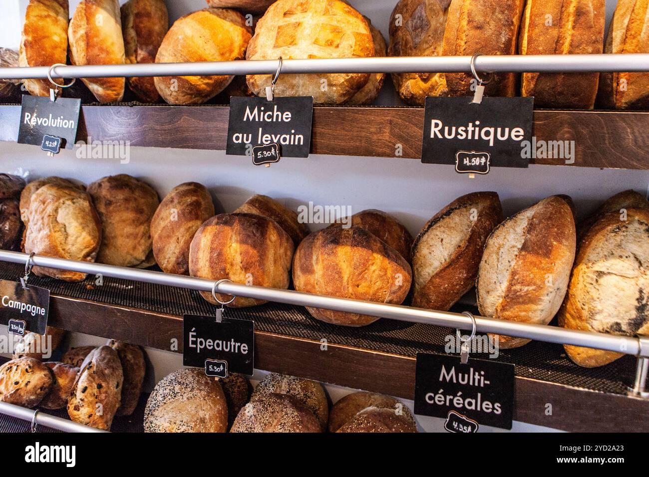 Brotbrote werden angezeigt Stockfoto