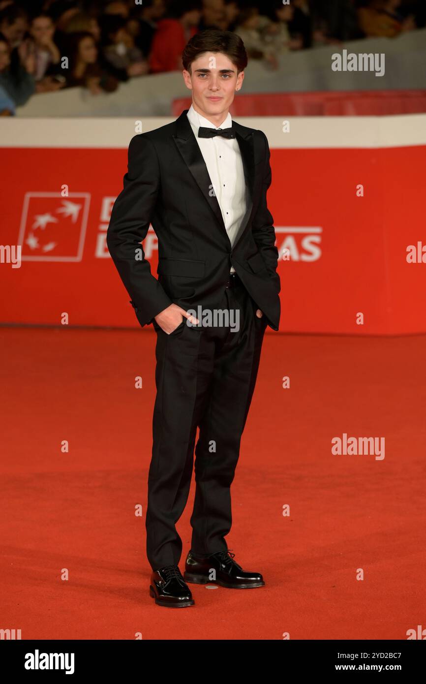 Rom, Italien. Oktober 2024. Andrea Arru besucht den roten Teppich des Films „Il ragazzo dai pantaloni rosa“ beim Rome Film fest 2024 im Auditorium Parco della Musica. Quelle: SOPA Images Limited/Alamy Live News Stockfoto