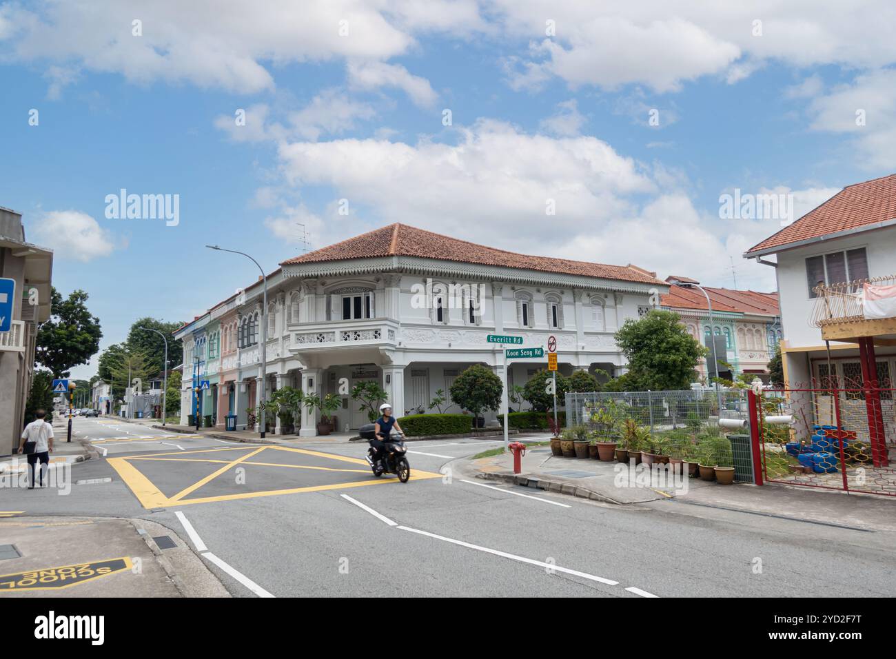 Katong-Joo Chiat, Koon Seng Road und Everett Road Cross Stockfoto