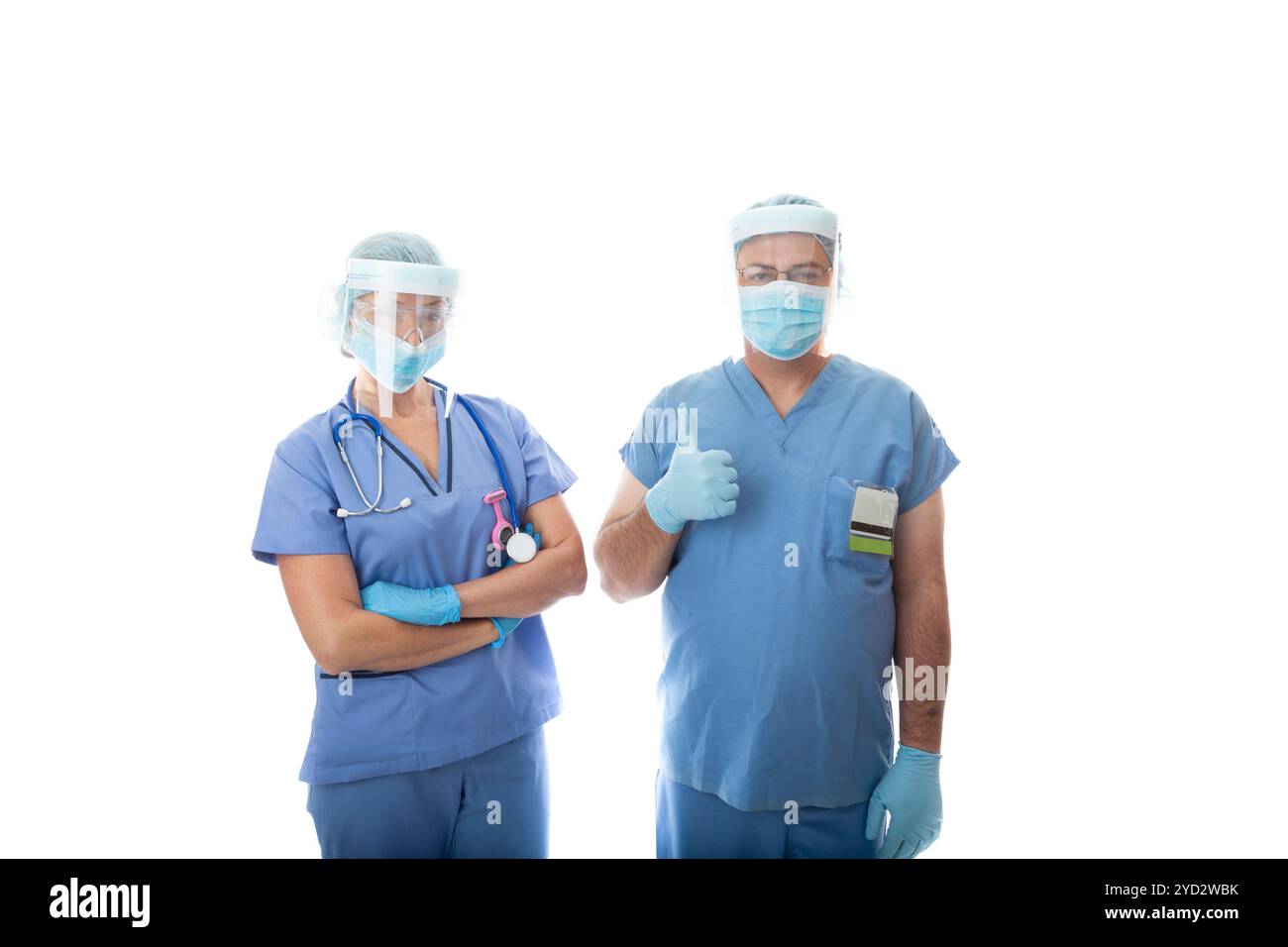 Team von medizinischen Fachkräften im Krankenhaus steht zusammen Stockfoto