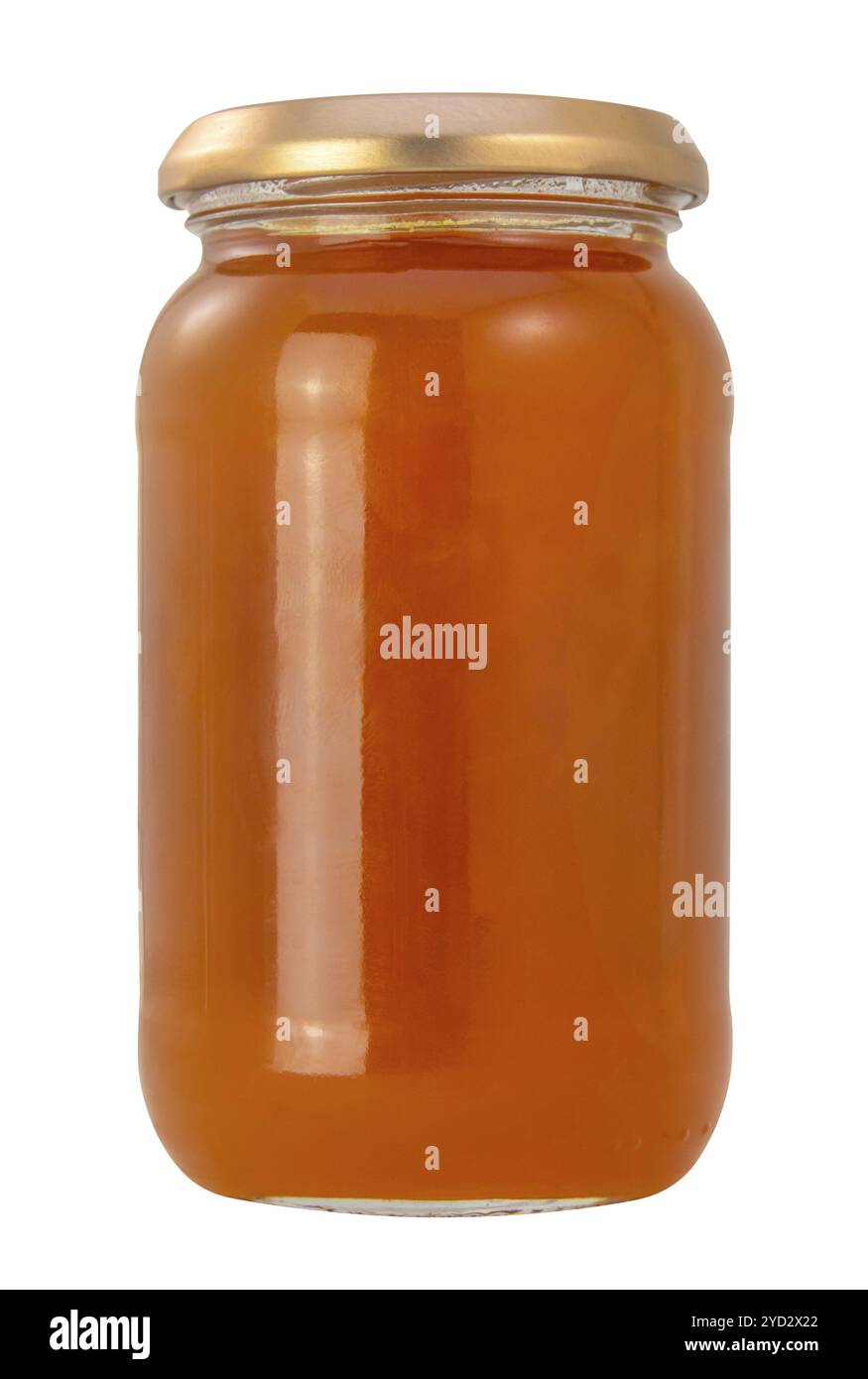 Isoliertes Glas Von Bio Hausgemachte Aprikosenmarmelade Oder Marmelade Auf Ein weißer Hintergrund Stockfoto