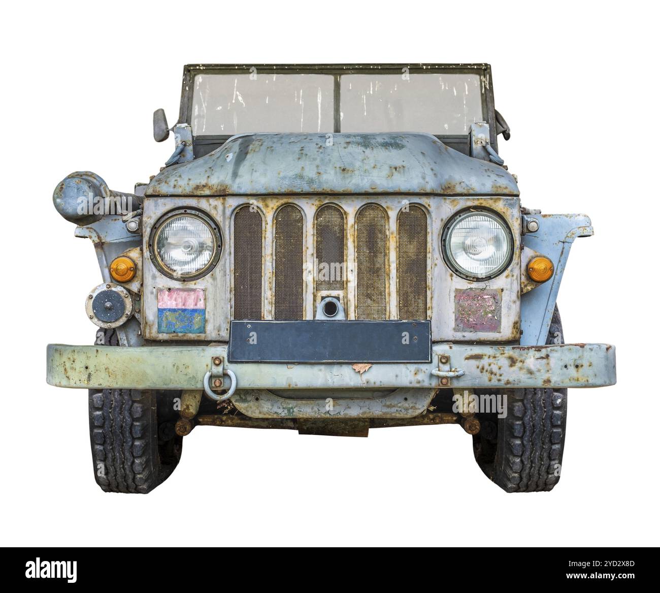 Krieg Vintage Army truck isoliert auf weißem Hintergrund Stockfoto