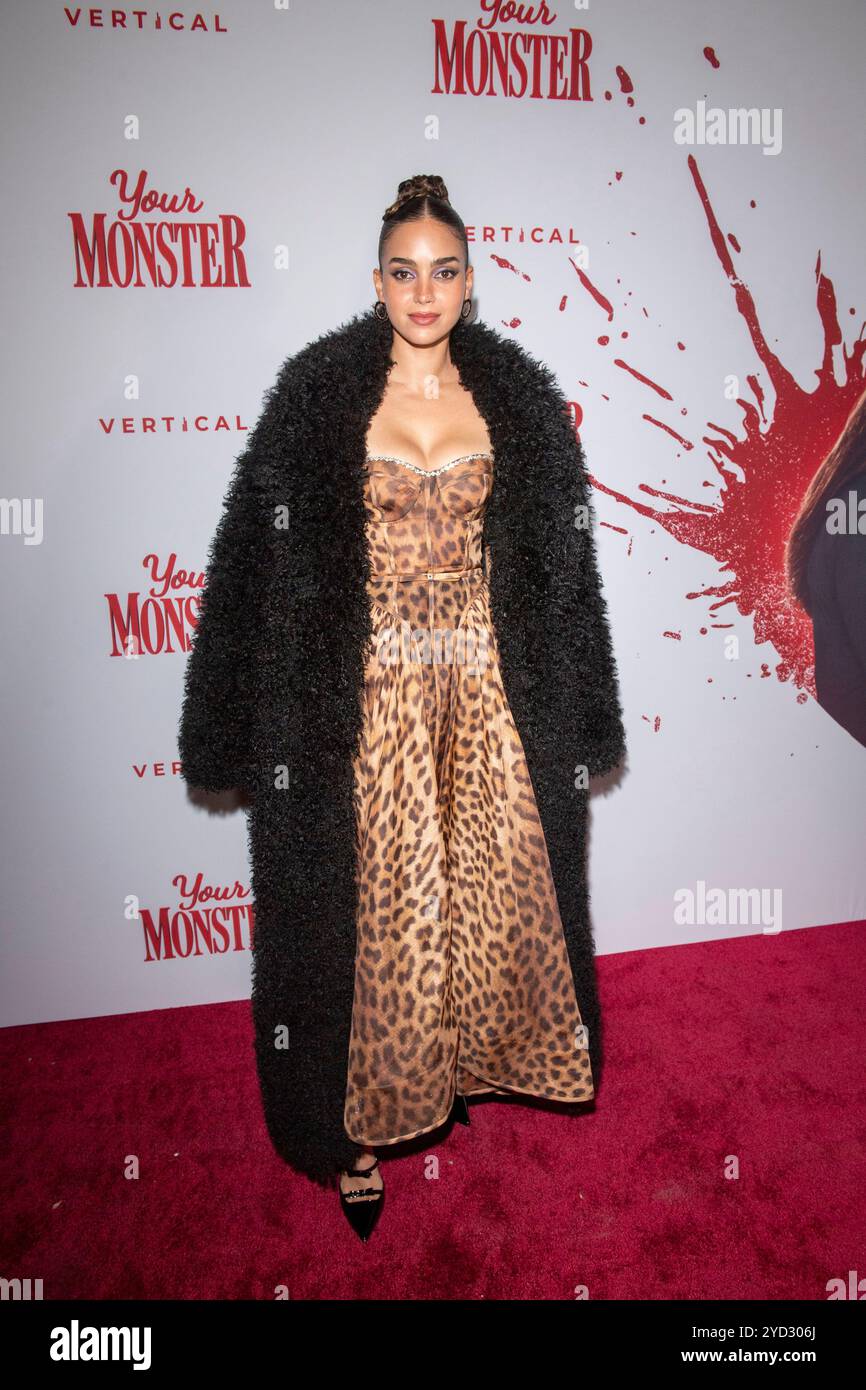 New York, Usa. Oktober 2024. Melissa Barrera nimmt an der New Yorker Premiere „Your Monster“ bei Metrograph Teil. Quelle: SOPA Images Limited/Alamy Live News Stockfoto