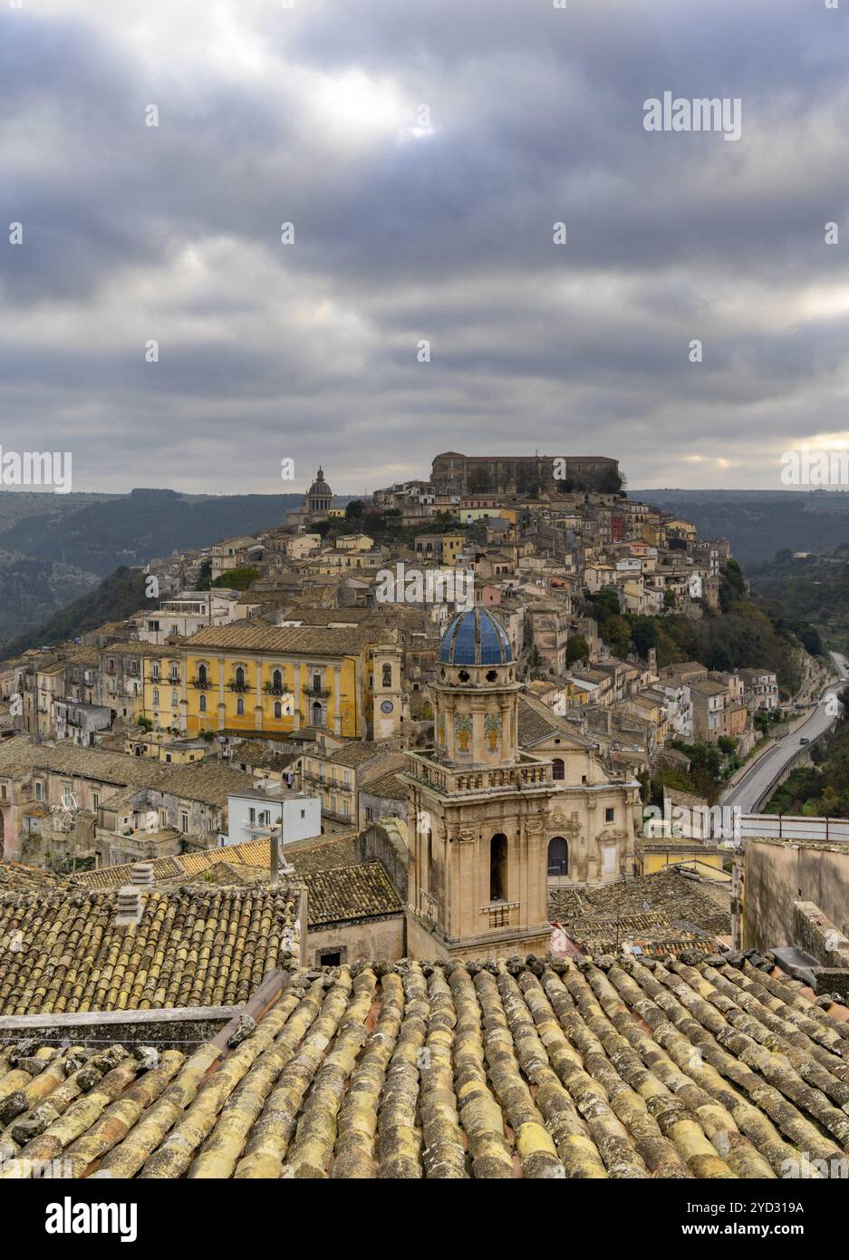 Ragusa, Italien, 27. Dezember 2023: Blick auf die historische Altstadt von Ibla Ragusa im Südosten Siziliens, Europa Stockfoto