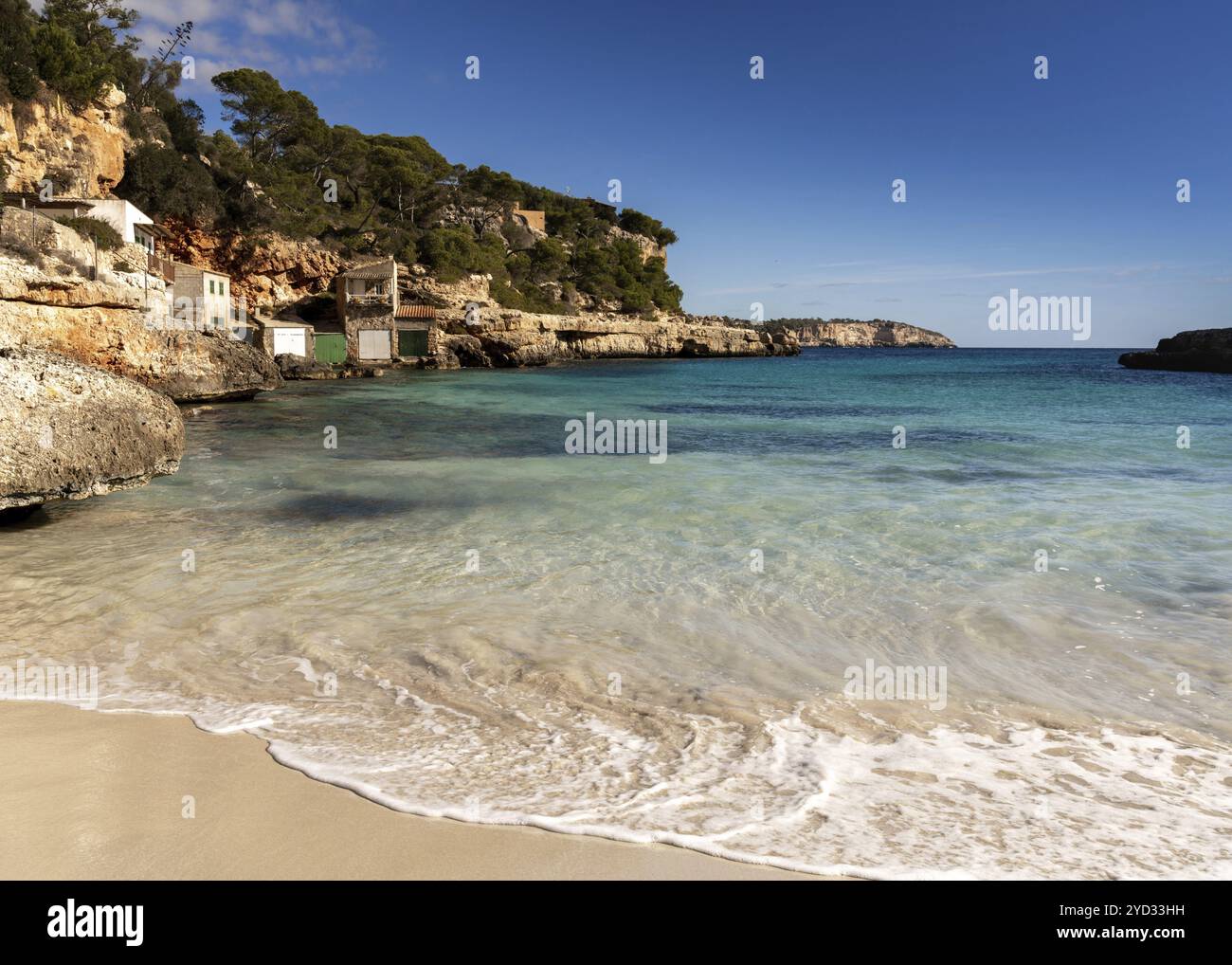 Blick auf die malerische Cala Llombards im Südwesten Mallorcas Stockfoto