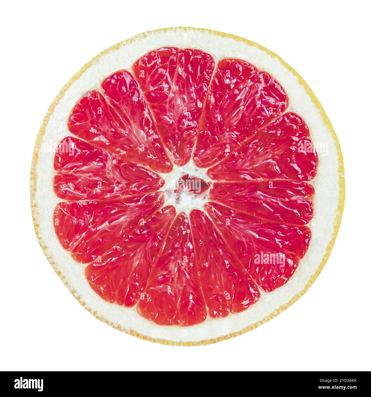 Isolierung von A geschnittene frische Grapefruit auf weißem Hintergrund Stockfoto