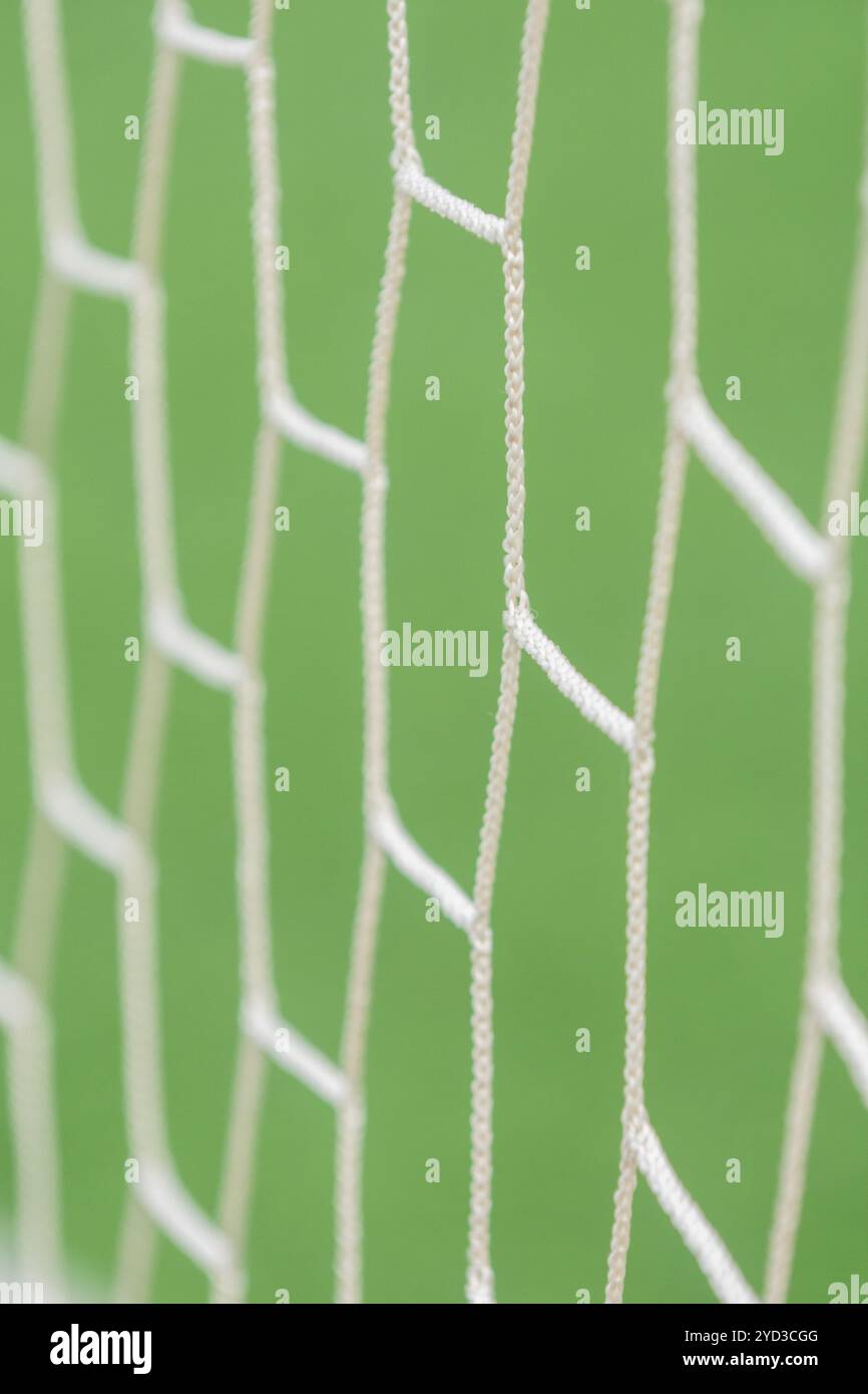Nahaufnahme des Fußballtor-Netzes Stockfoto