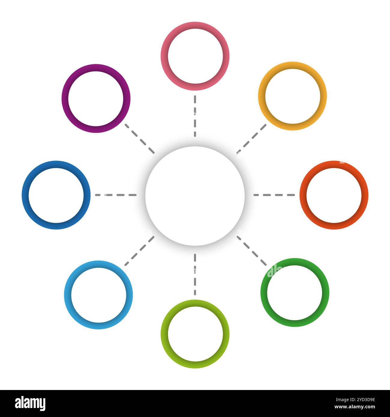 Infografik-Kreise. Bunte runde Elemente. Netzwerkverbindungsdiagramm. Abstraktes kreisförmiges Layout. Stock Vektor