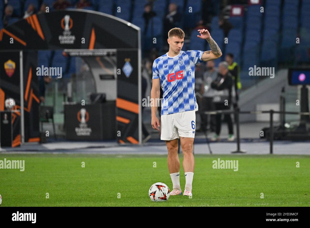 Roma, Italien. Oktober 2024. Italien, 29. märz 2024: Volodymyr Brazhko Europa League 2024-2025 Fußballspiel zwischen AS Roma und FC Dynamo Kyiv im Olimpico-Stadion, Italien (Felice de Martino/SPP) Credit: SPP Sport Press Photo. /Alamy Live News Stockfoto