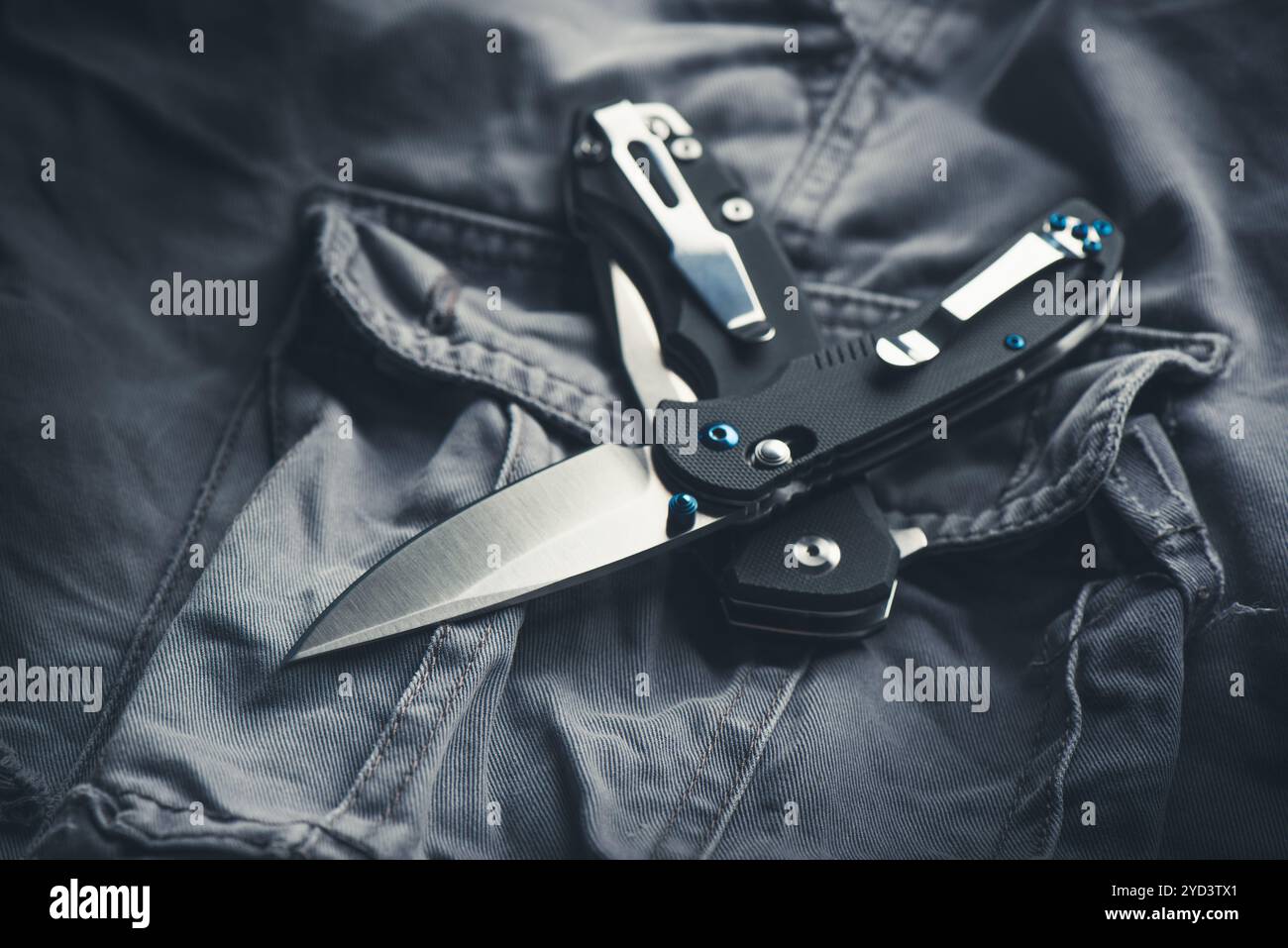 Das Klappmesser für Männer. Stockfoto