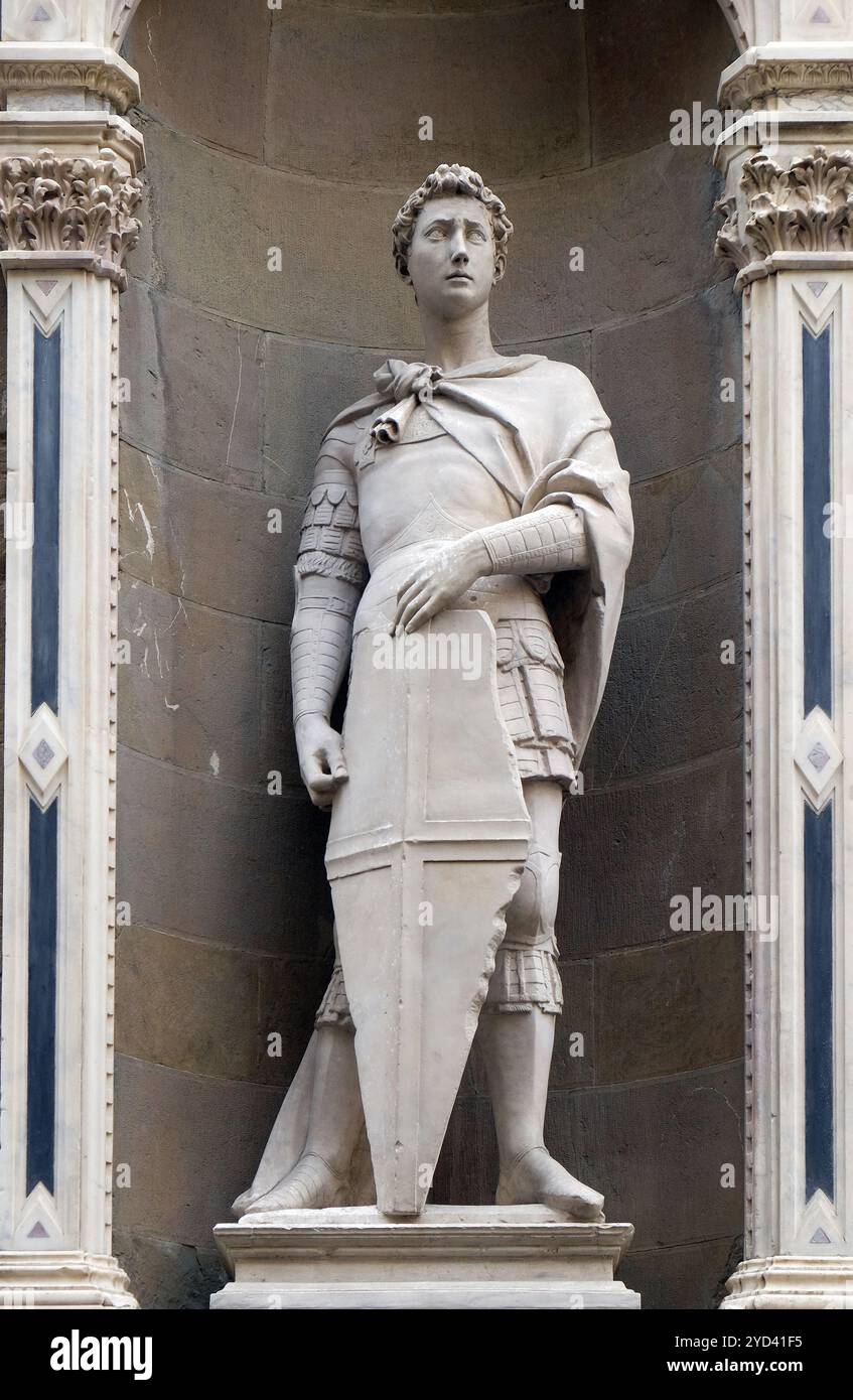 Saint George von Donatello, Orsanmichele Kirche in Florenz, Toskana, Italien Stockfoto