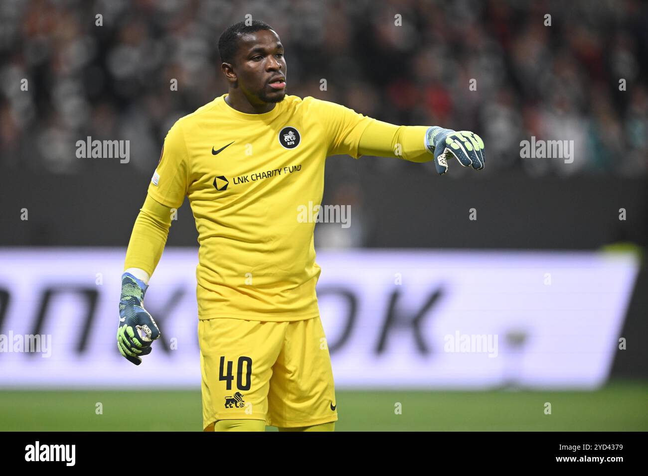 Frankfurt, Deutschland. Oktober 2024. Fussball UEFA Europa League 3. Spieltag Eintracht Frankfurt - Rigas FS am 24.10.2024 im Deutsche Bank Park in Frankfurt Fabrice Ondoa ( Rigas ) Foto: Revierfoto Credit: ddp Media GmbH/Alamy Live News Stockfoto