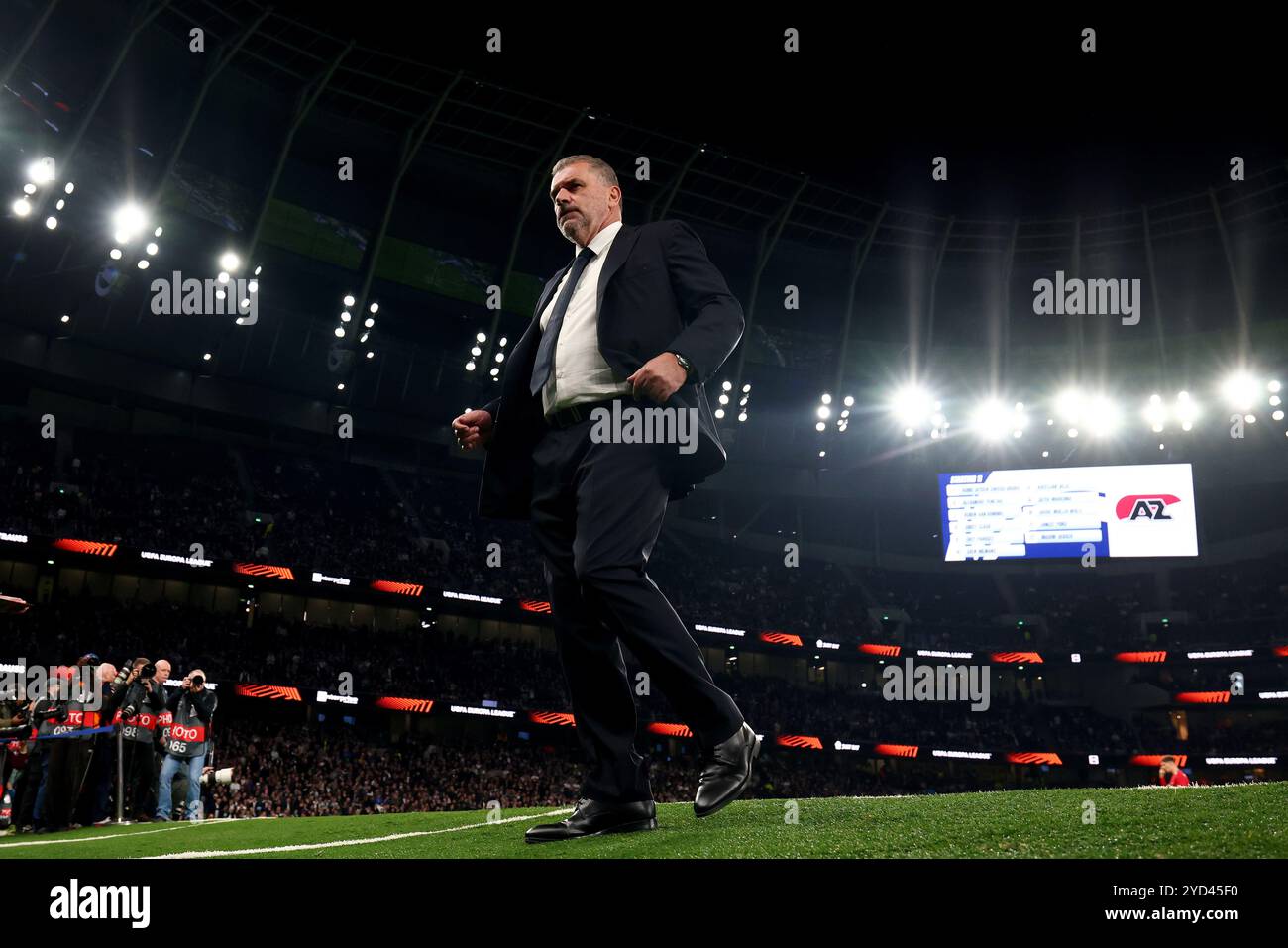 Tottenham Hotspur Manager Ange Postecoglou - Tottenham Hotspur / AZ Alkmaar, UEFA Europa League, Tottenham Hotspur Stadium, London, Großbritannien - 24. Oktober 2024 Stockfoto