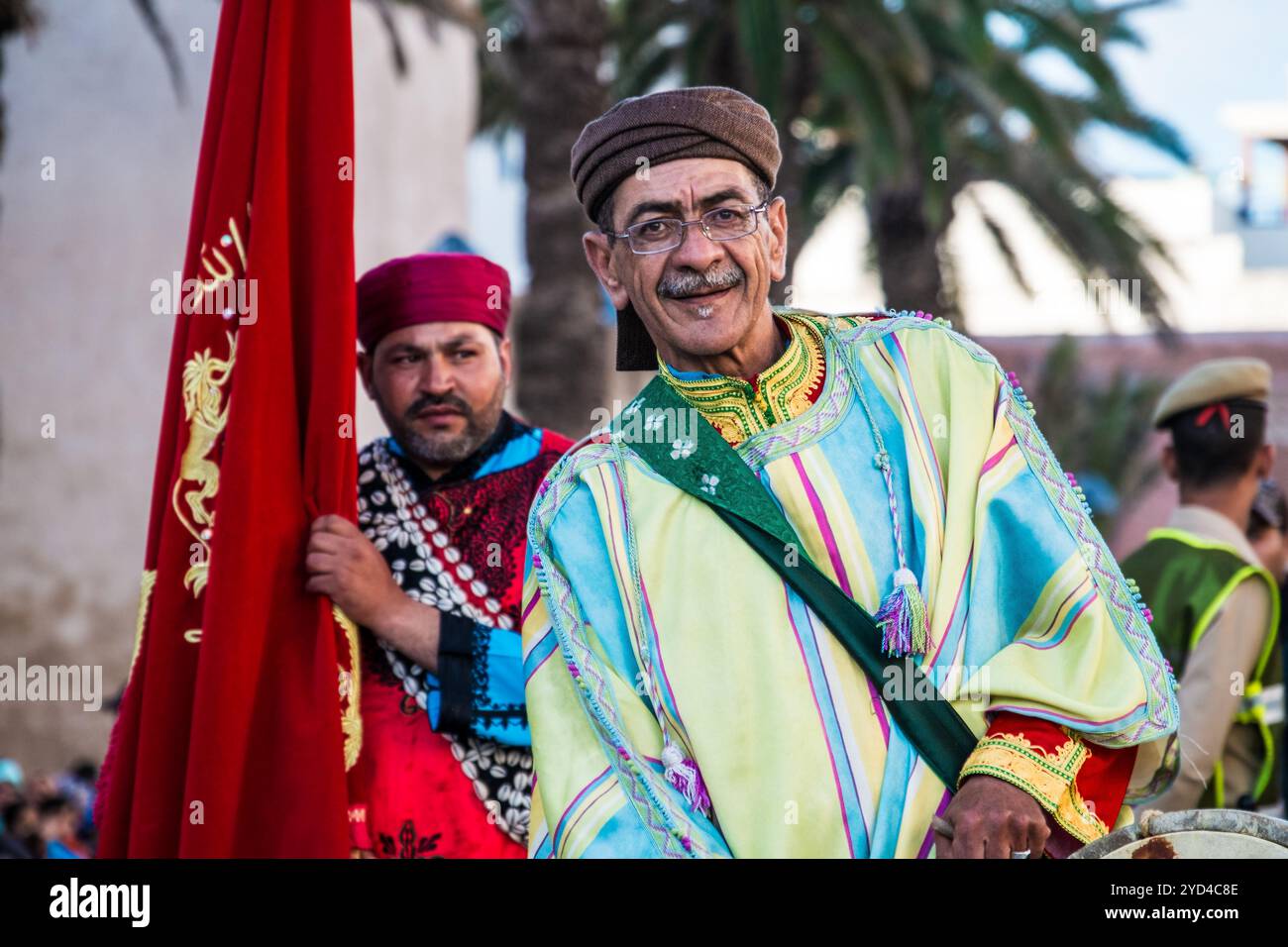 Gnawa / Gnaoua Musiker beim Festival in Essaouira, Marokko Stockfoto