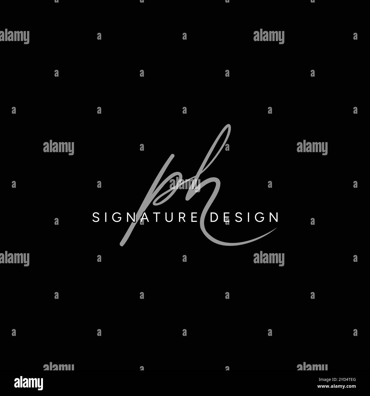 Einfaches Signature-Logo für Alphabet PH – handschriftliche Signatur für Fotografie- und Modegeschäfte Stock Vektor