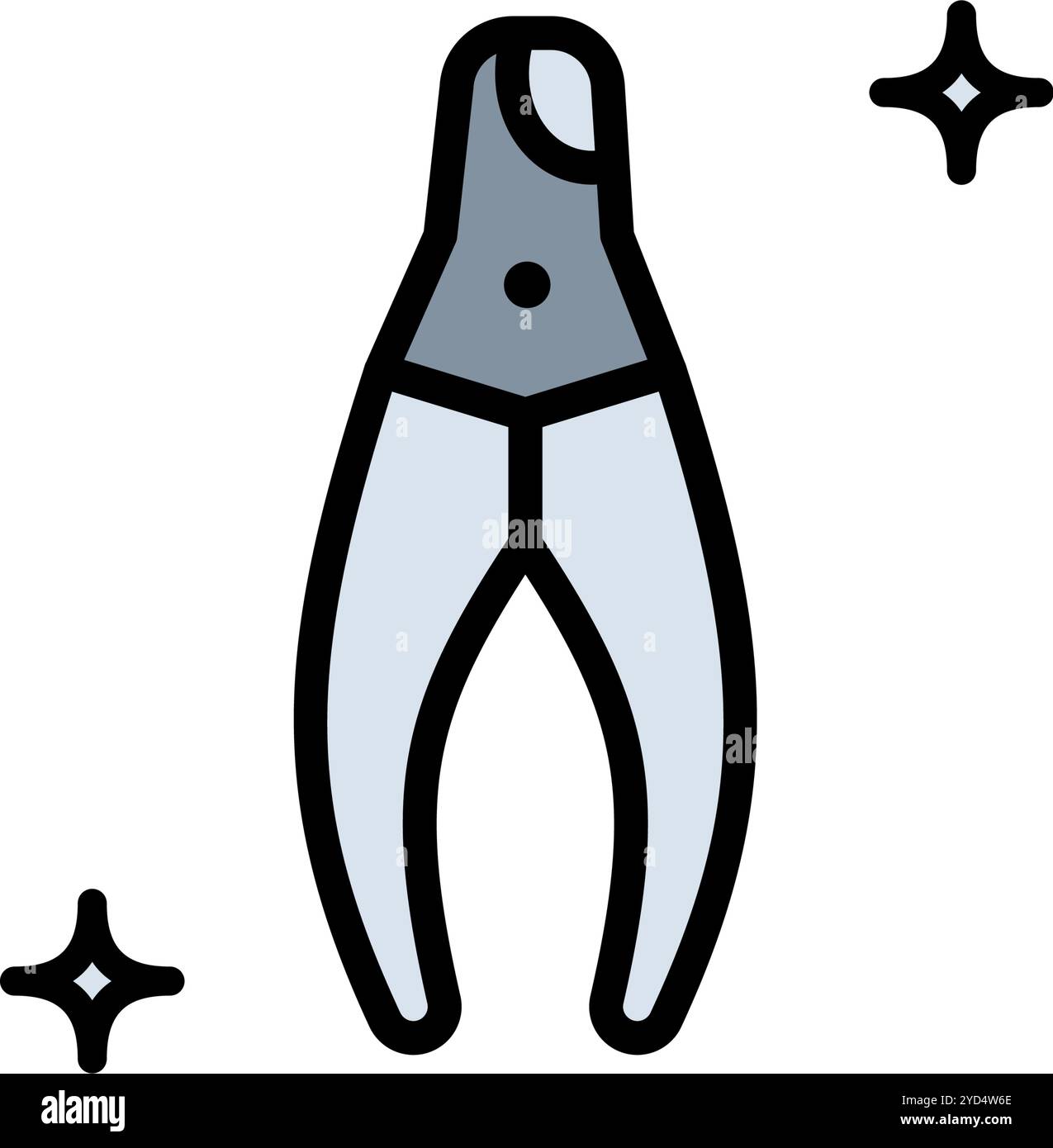 Krallenschneider Farbe einfaches Schild. Vektorsymbole für Pflegewerkzeuge. Symbole für Tierpflege und Zubehör. Essentials für Hunde und Katzen. Ikonen für Tierhandlungen und Ani Stock Vektor