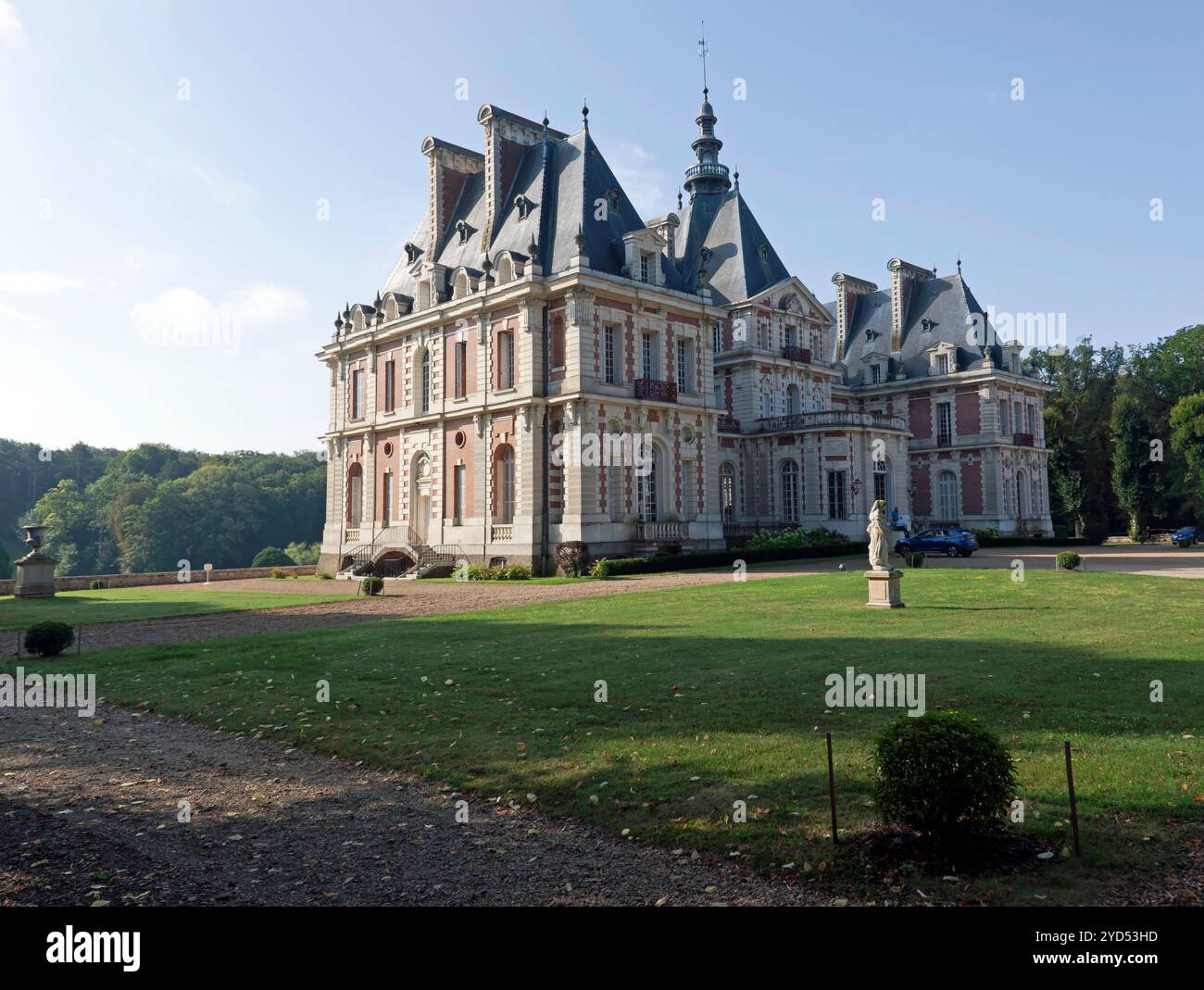 Blick auf das Château de Baronville, Béville-le-Comte, Frankreich Stockfoto