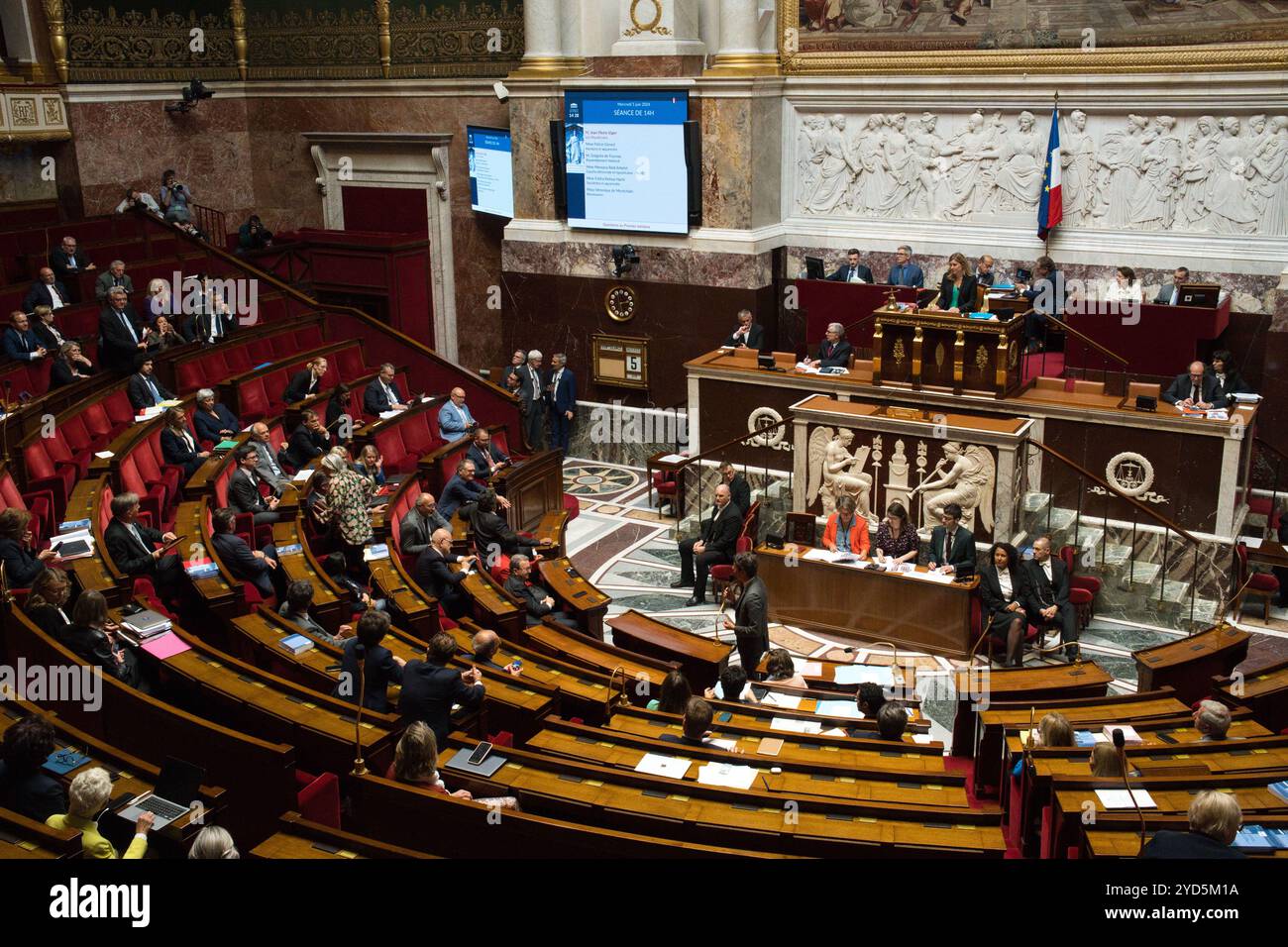 Anfragen an den Premierminister, Debatte über die Unternehmensfinanzierung und Diskussion über die Entmaterialisierung des Zivilstands. Nationalversammlung. Paris. Stockfoto