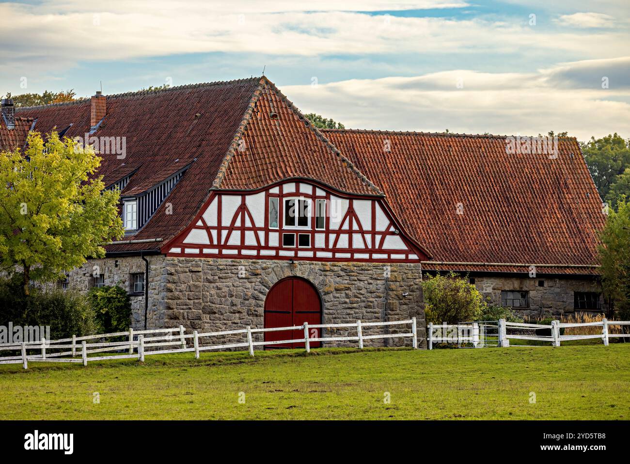 Das Dorf und Gestüt Altefeld in Hessen Stockfoto