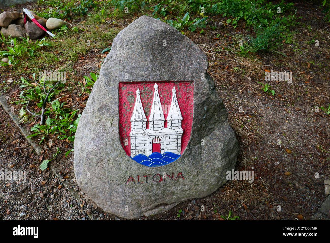 Grenzstein Hamburg Altona, Deutschland Stockfoto