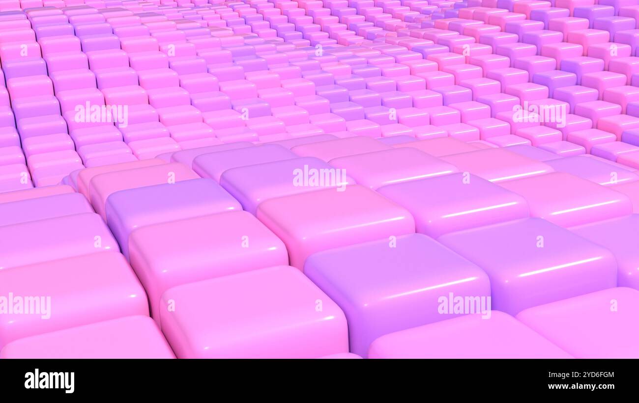 Abstrakte rosa lila weiche Würfel in Wellenmuster Stockfoto