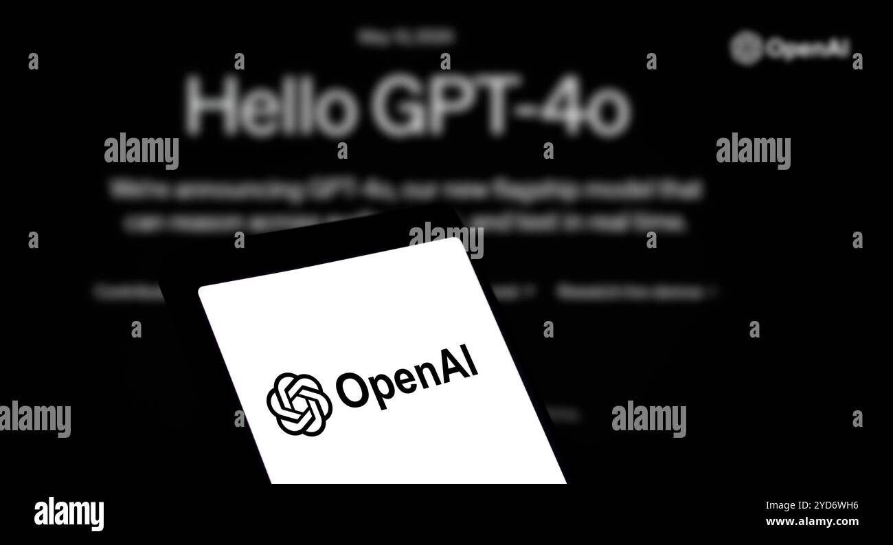 Dhaka, bangladesch – 16. Mai 2024: Das OpenAI GPT4-Logo wird auf dem Smartphone angezeigt. Stockfoto