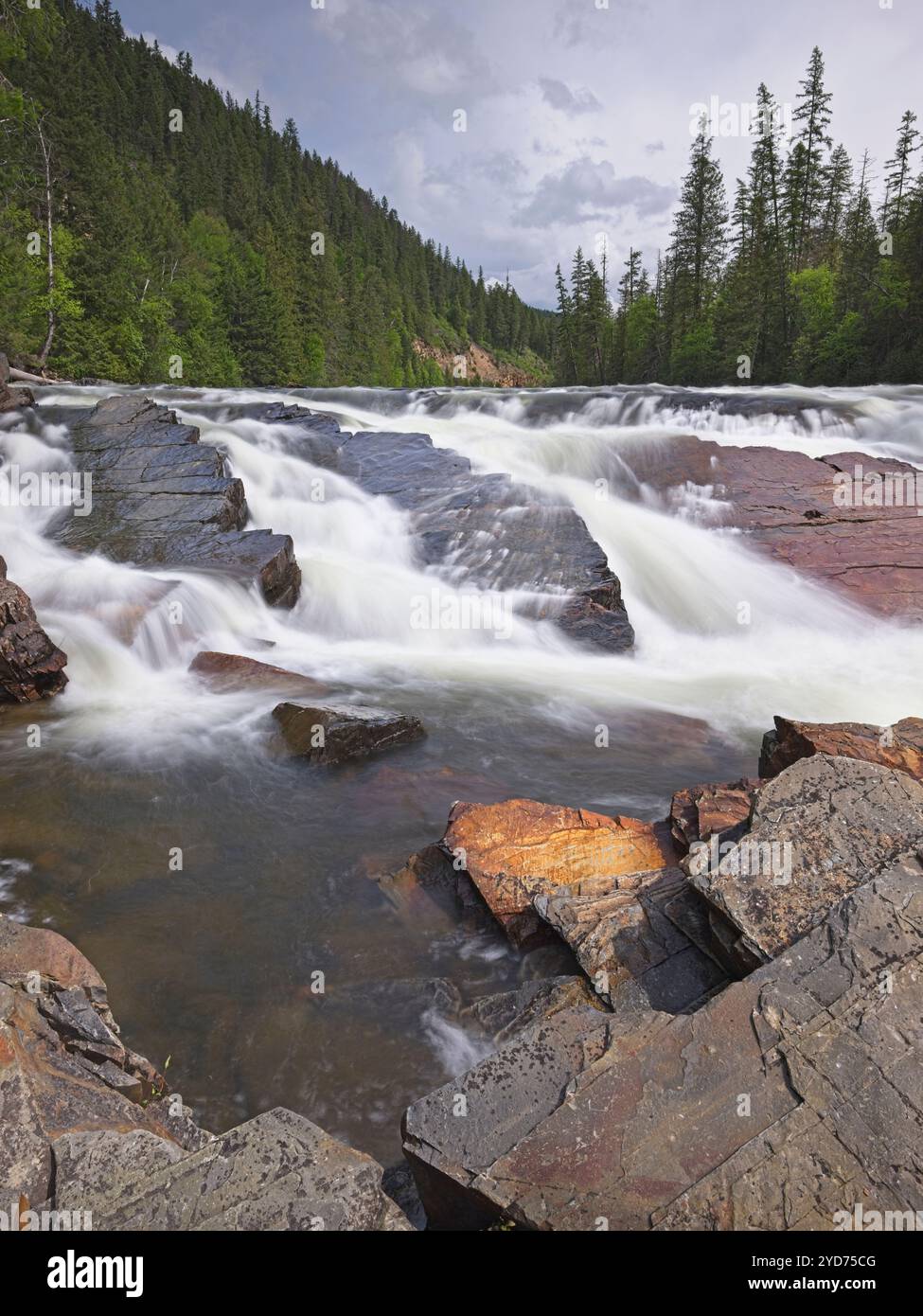 Yaak Falls im Frühling. Stockfoto