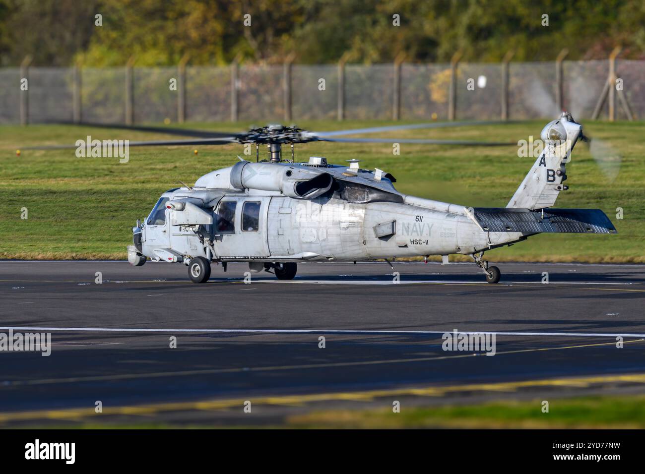 168589 US Navy Sikorsky MH-60S Sea Hawk Hubschrauber wartet auf Start vom Flughafen Edinburgh Stockfoto