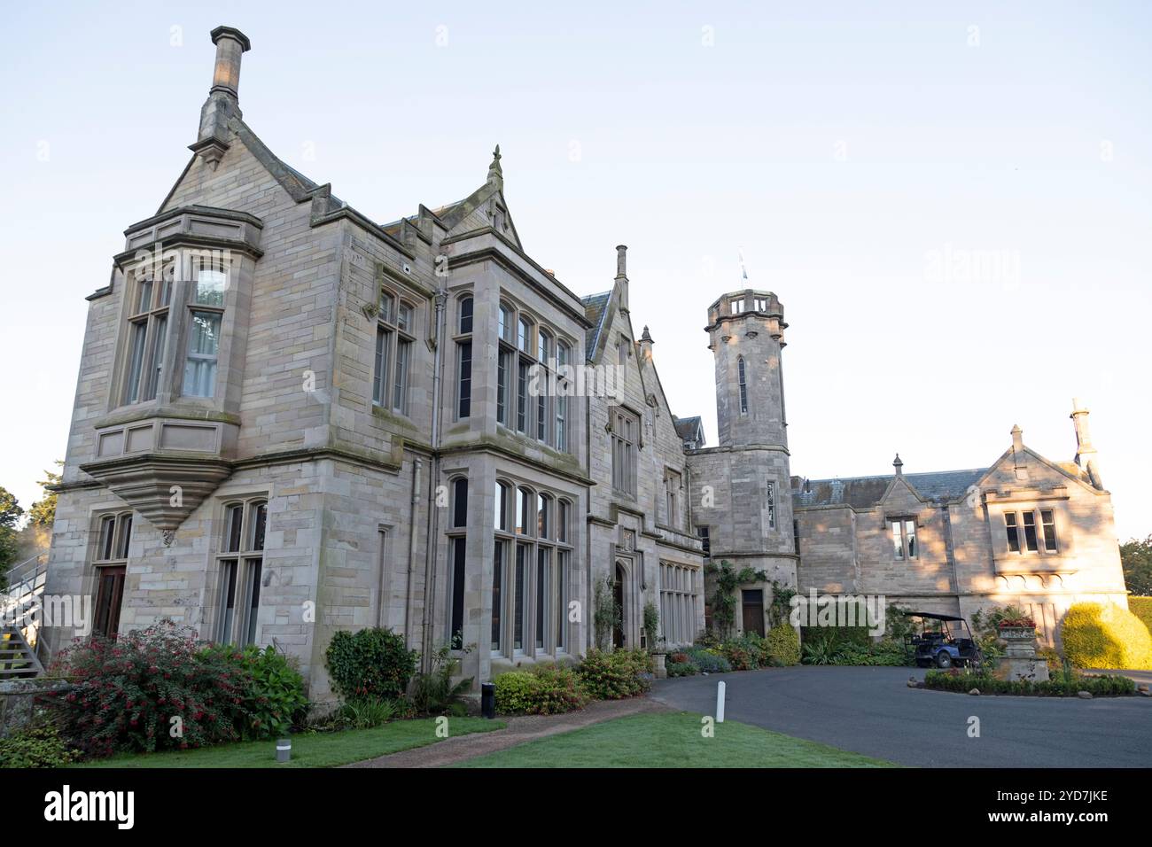 SCHLOSS Roxburghe Hotel und Spa in der Nähe von Kelso, Schottland. Ein historisches Herrenhaus ist das Herzstück des Luxushotels. Stockfoto