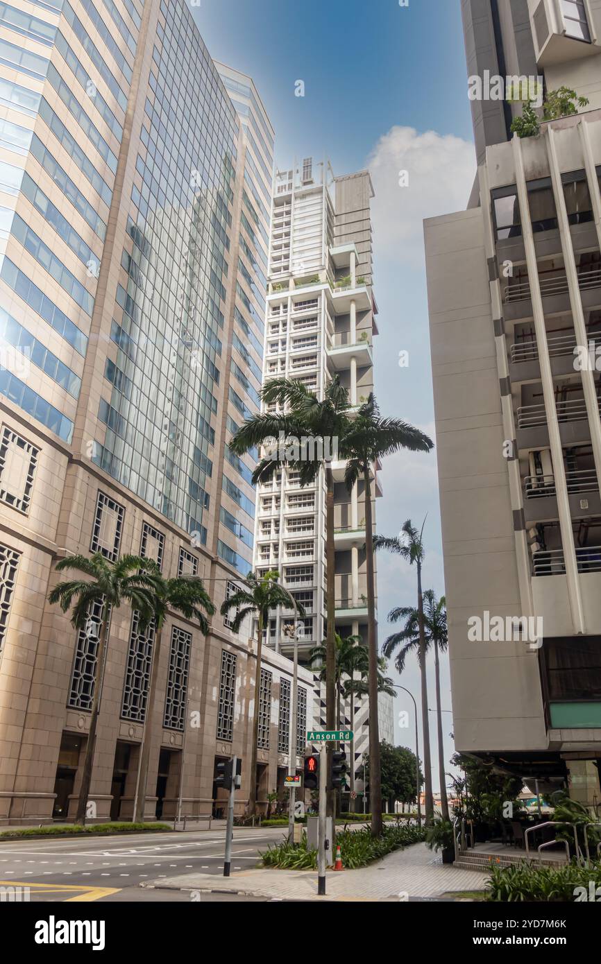 Anson Rd, Finanzviertel Singapur Stockfoto