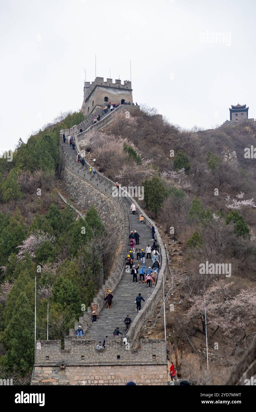 Die Chinesische Mauer von China Badaling, Aussicht Stockfoto