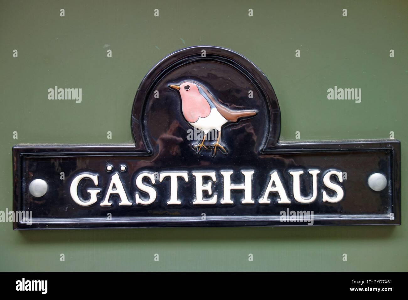 Türschild Gästehaus, Deutschland Stockfoto