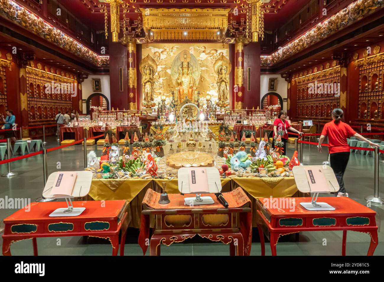 Festlichkeiten zum Herbstfest, Buddha Tooth Relic Temple Singapur Stockfoto