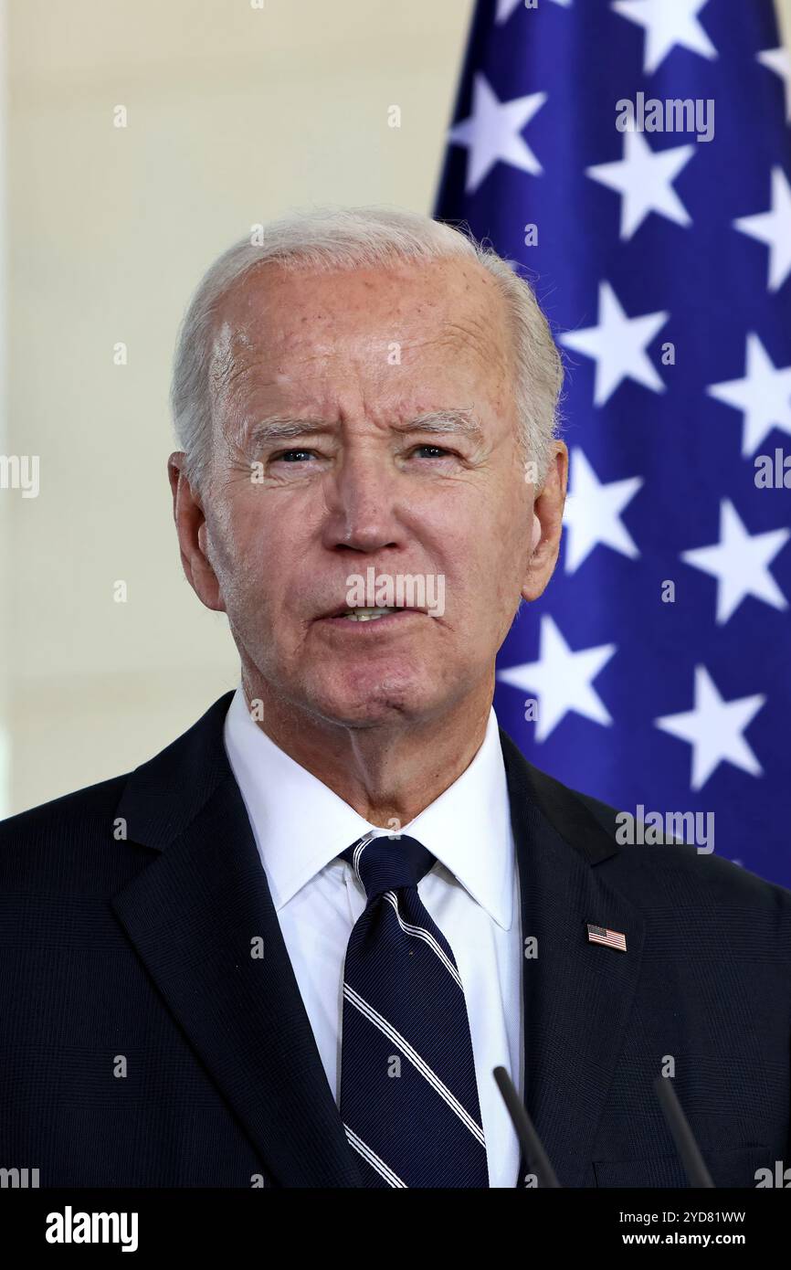 Der Präsident der Vereinigten Staaten von Amerika, Joseph R. Biden Jr., nimmt an seinem Staatsbesuch in Berlin, Bundeskanzleramt, 18/24 Teil Stockfoto