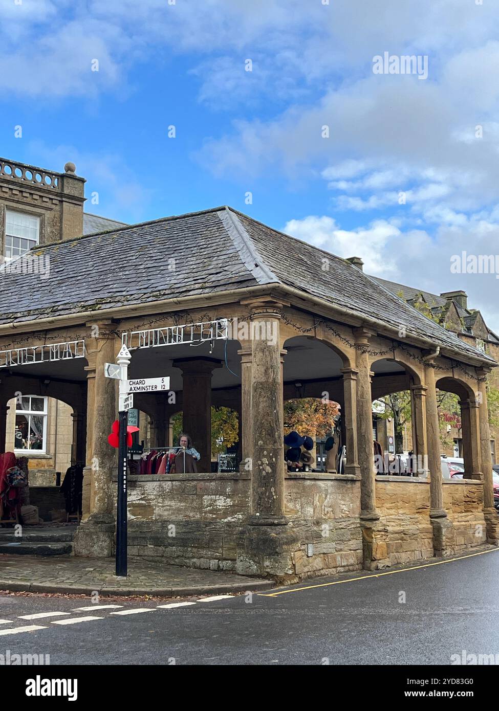 Marktstadt Ilminster in Somerset, England, Großbritannien. - Smartphone-aufgenommenes Stockfoto