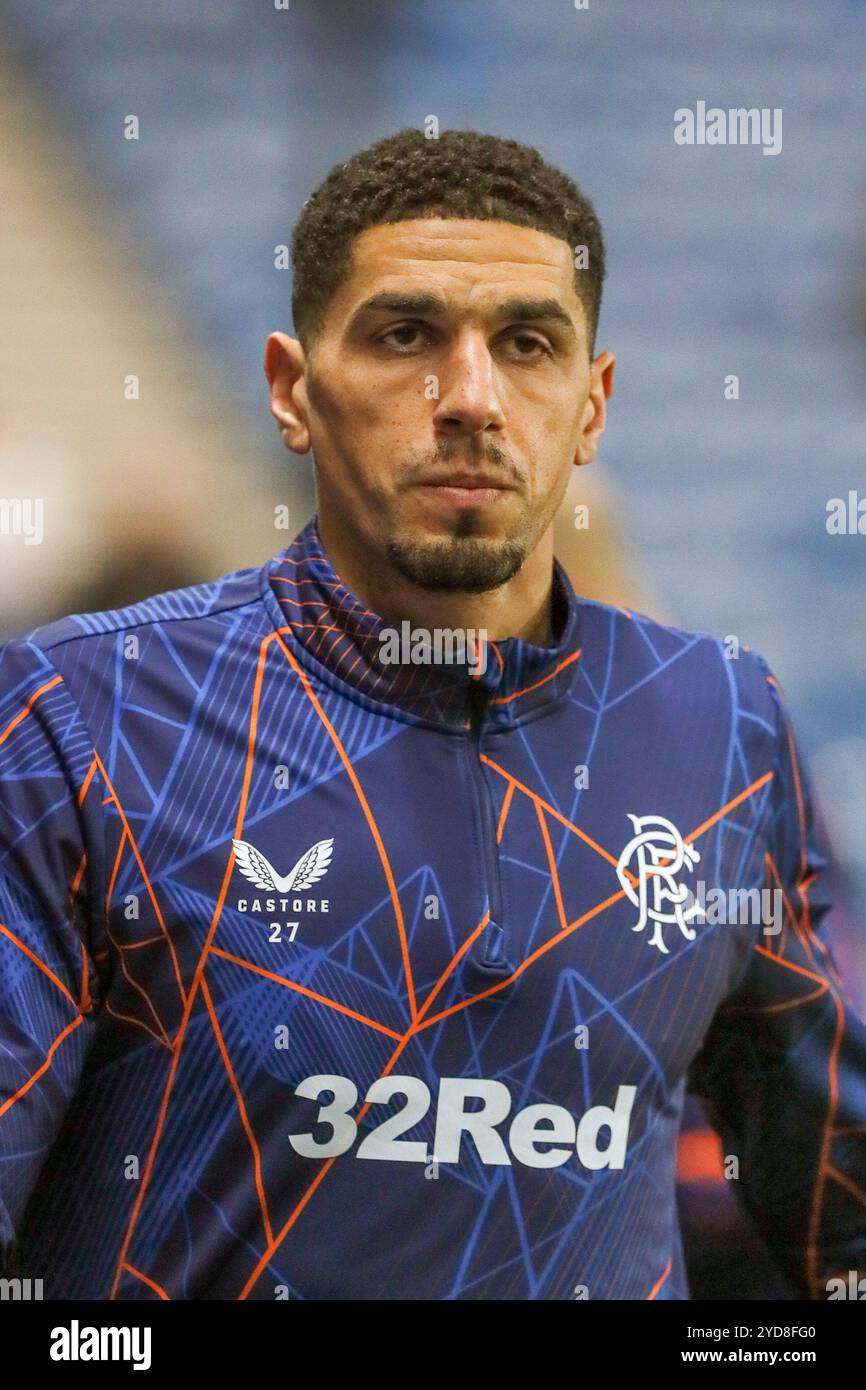 LEON BALOGUN, professioneller Fußballspieler, spielt derzeit für den Rangers FC. Bild, das während eines Trainings und einer Vorbereitungssitzung aufgenommen wurde. Stockfoto