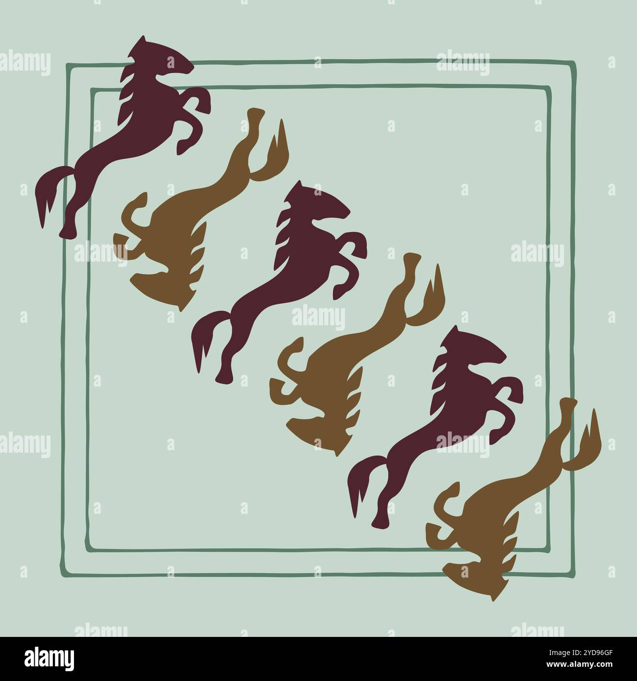 Ethnischen Mustern. Traditionen der Nomaden, kasachischen Steppen, Asiatische mongolische Kaukasus Stock Vektor