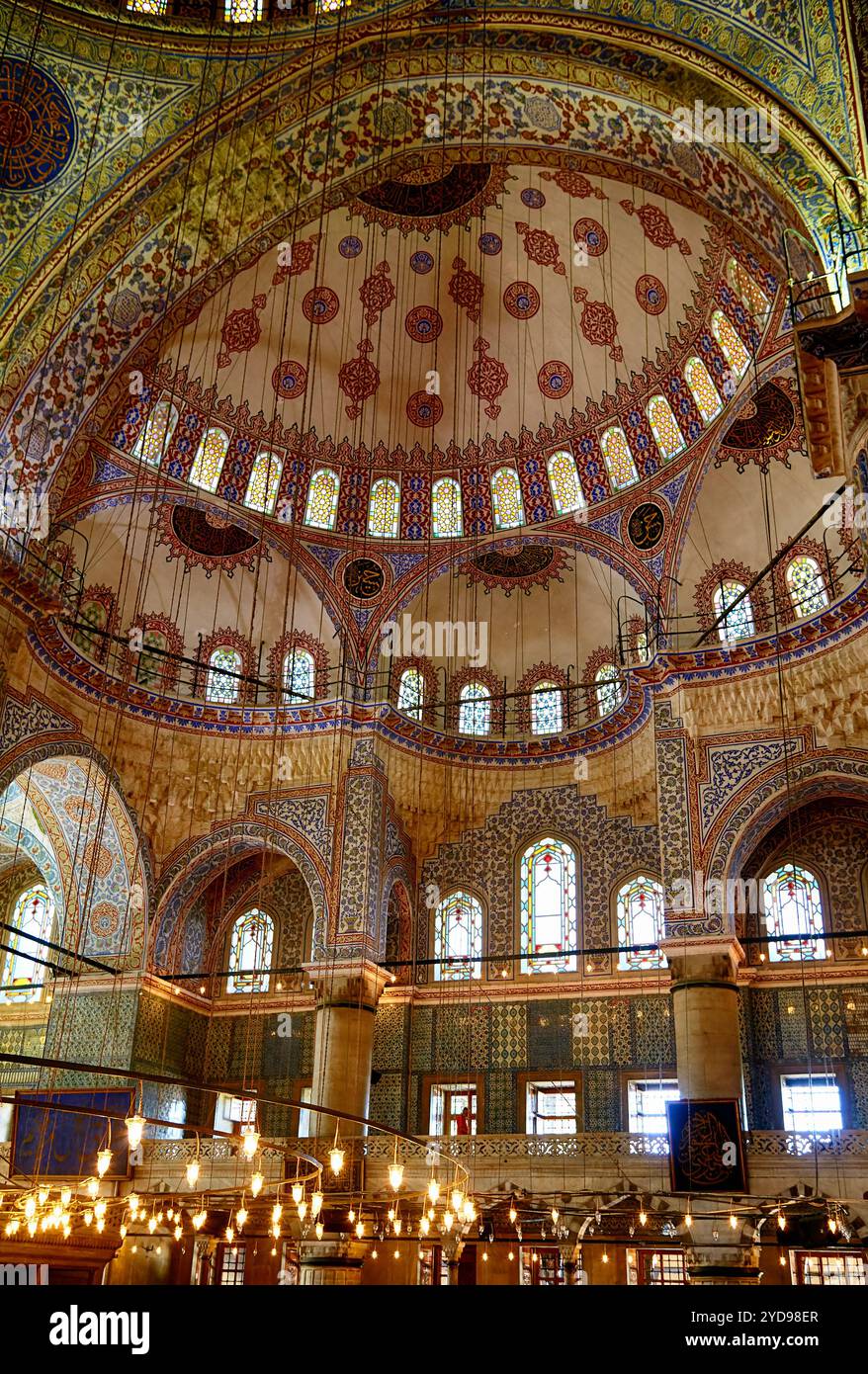 Inneres der Sultan-Ahmed-Moschee (Blaue Moschee), Istanbul. Stockfoto
