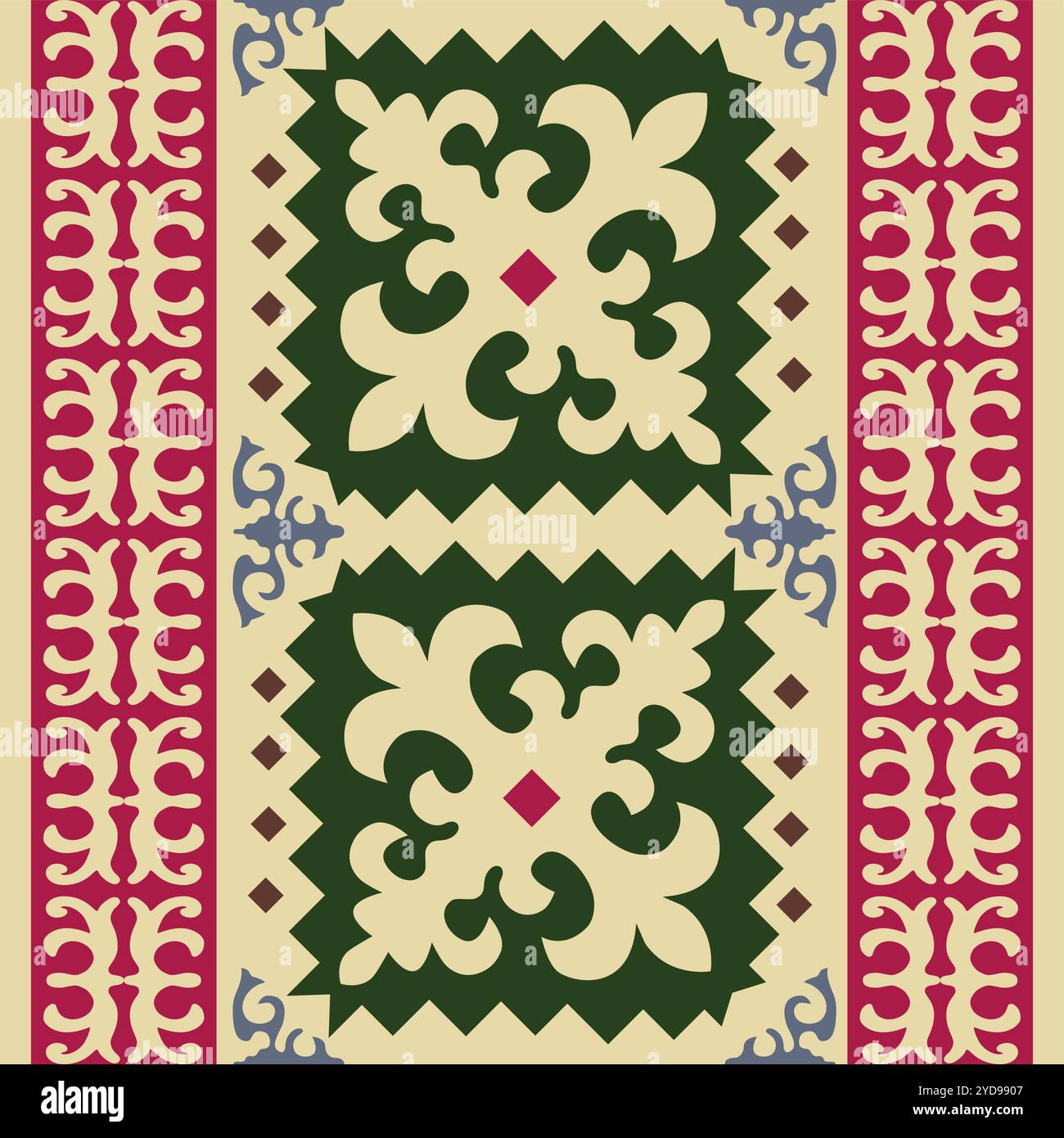 Ethnischen Mustern. Traditionen der Nomaden, kasachischen Steppen, Asiatische mongolische Kaukasus Stock Vektor