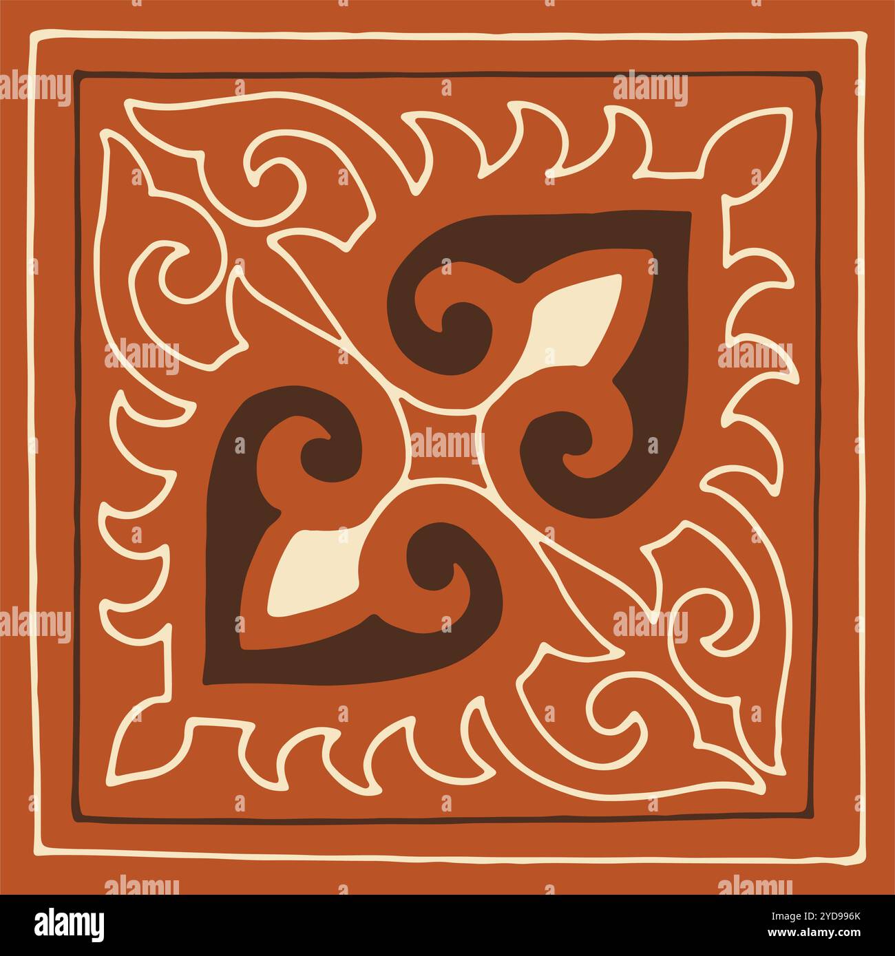 Ethnischen Mustern. Traditionen der Nomaden, kasachischen Steppen, Asiatische mongolische Kaukasus Stock Vektor