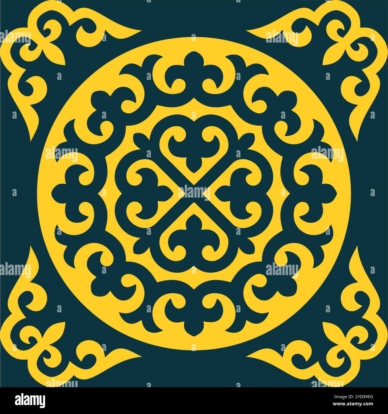 Ethnischen Mustern. Traditionen der Nomaden, kasachischen Steppen, Asiatische mongolische Kaukasus Stock Vektor